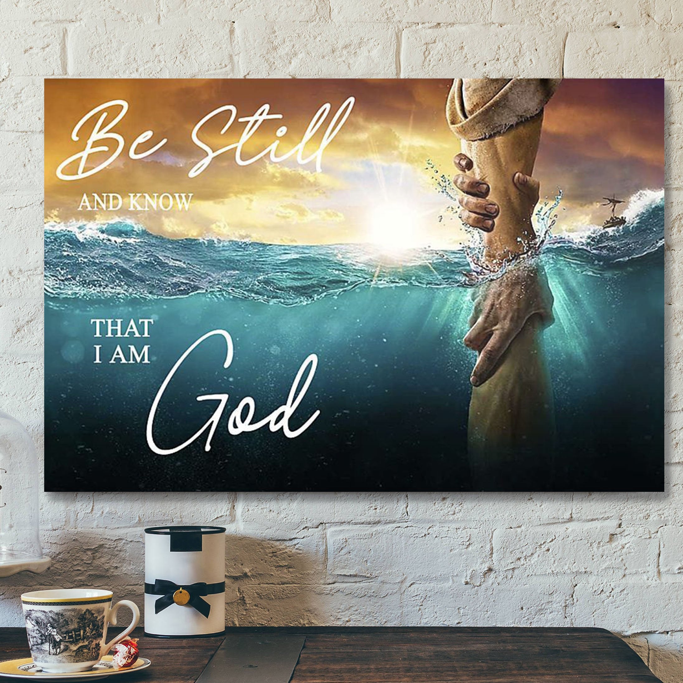 Jesus God Landscape Canvas Prints – God Wall Art – Be Still And Know That I Am God