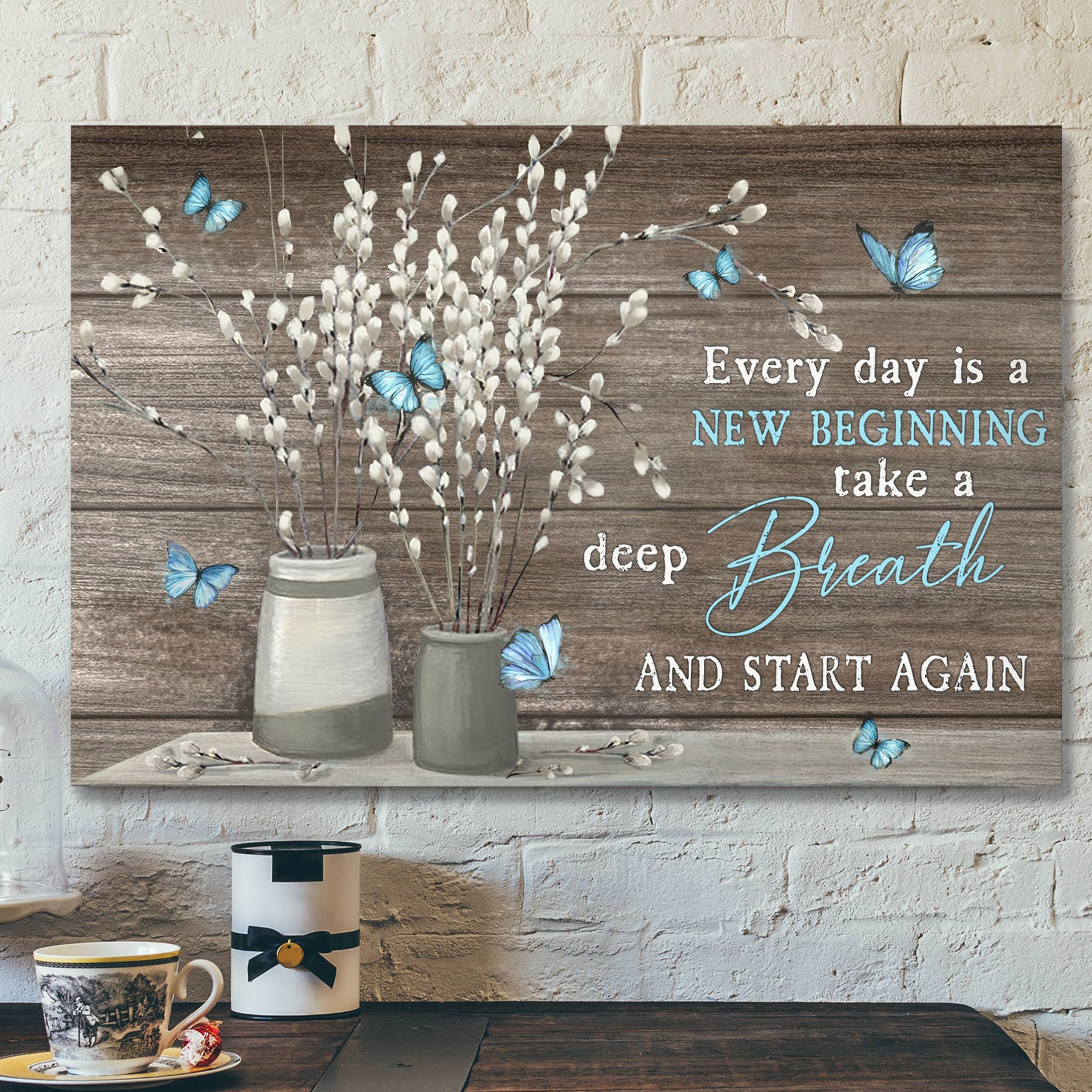 Jesus God Landscape Canvas Prints – God Wall Art – Every Day Is New Beginning Take A Deep Breath And Start Again