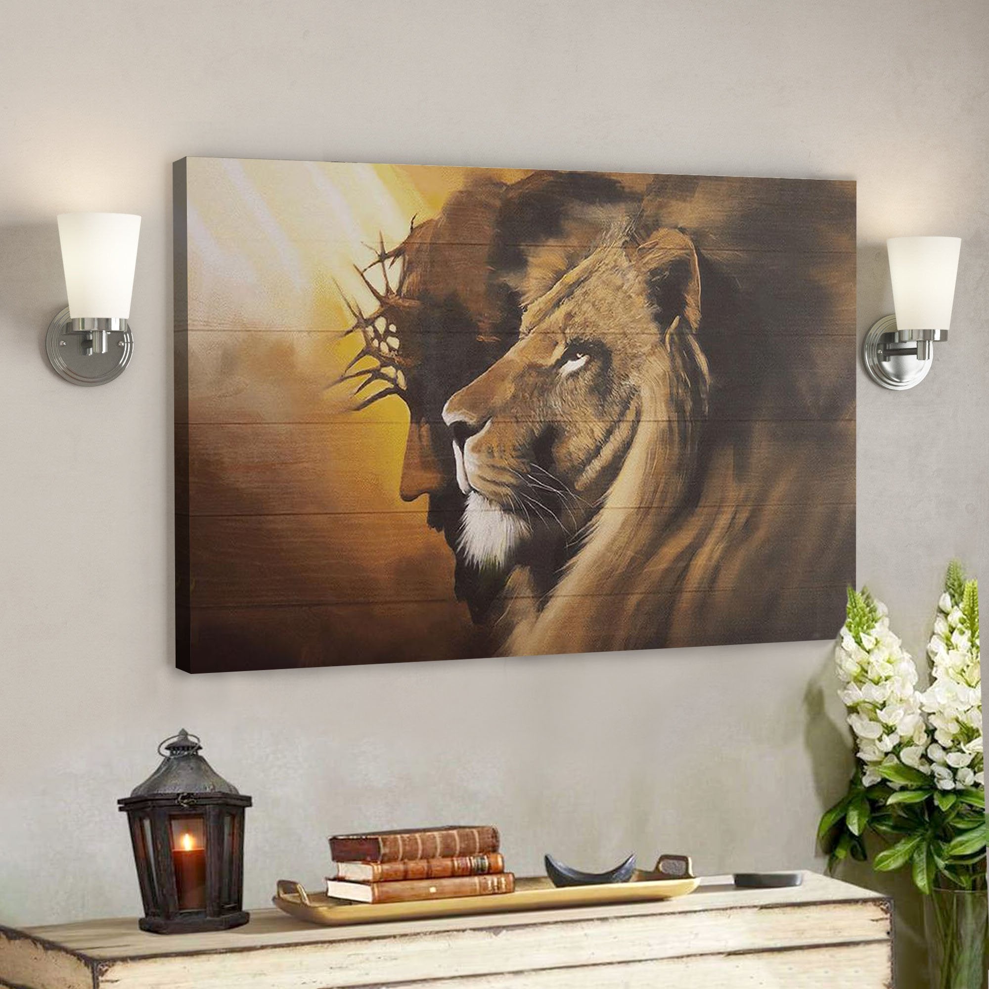 Jesus God Landscape Canvas Prints – God Wall Art – The Lion Of Judah