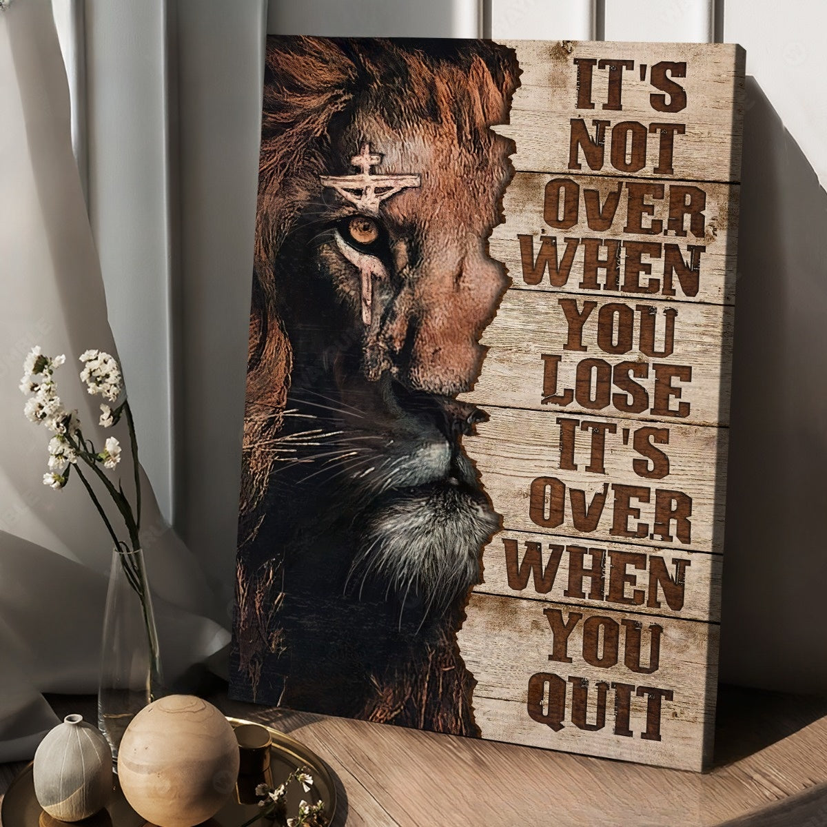 Jesus God Lion Of Judah It’s Not Over When You Lose Canvas Posters – Christian Wall Posters – Religious Wall Decor