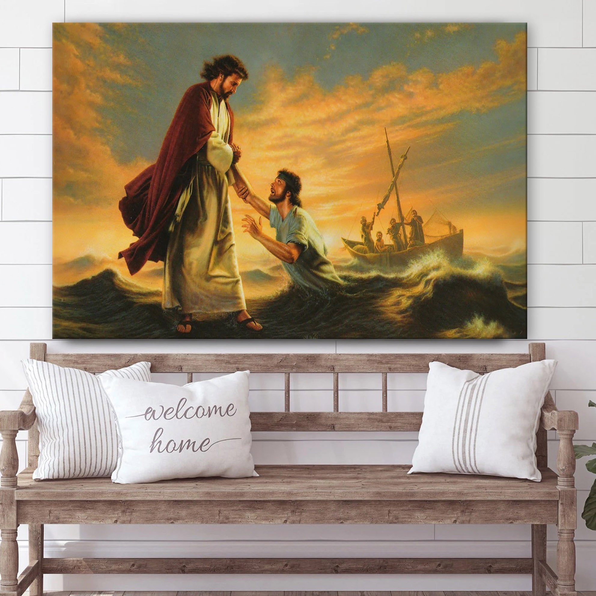 Jesus Heal People Canvas Pictures – Jesus Christ Canvas Art – Christian Wall Canvas