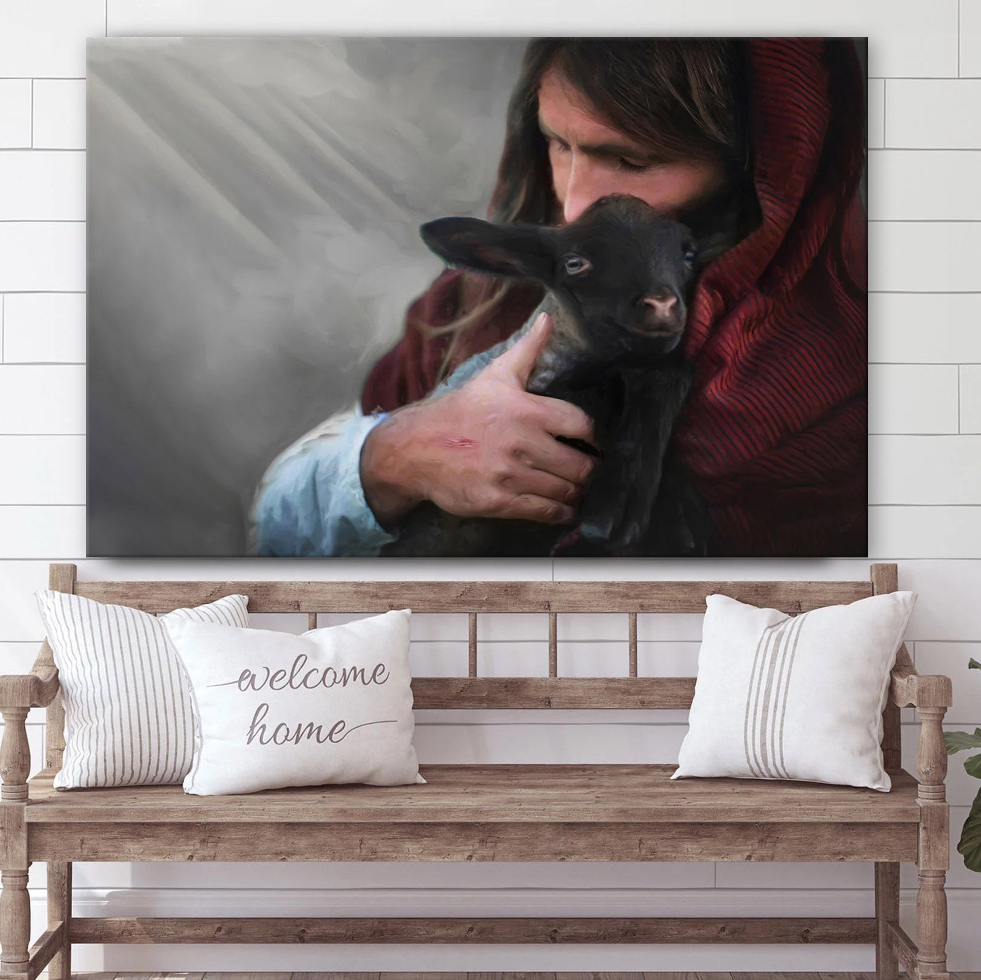 Jesus Holding A Lamb Canvas Art – Jesus Christ Pictures – Jesus Wall Art – Christian Wall Decor