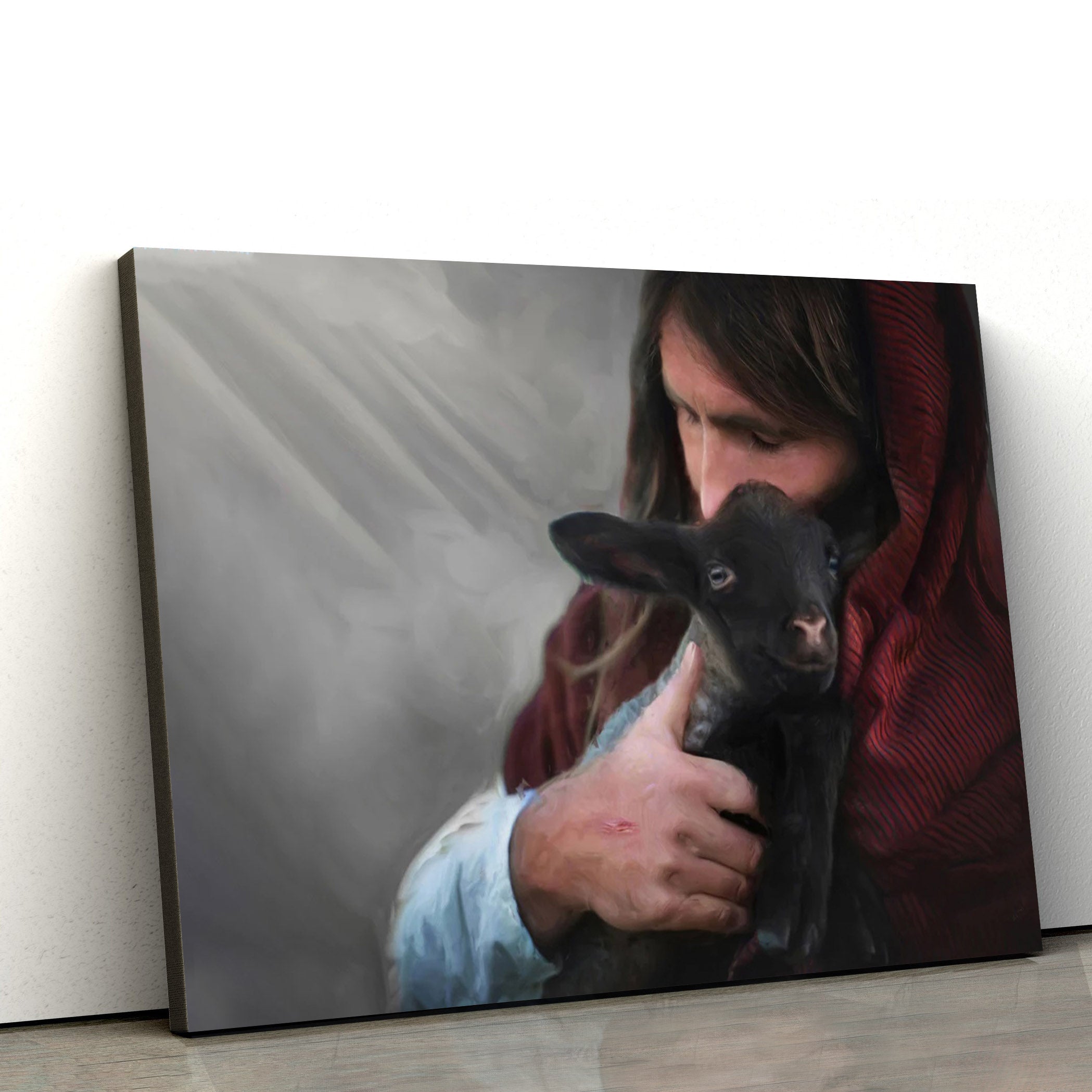 Jesus Holding A Lamb Canvas Art – Jesus Christ Pictures – Jesus Wall Art – Christian Wall Decor