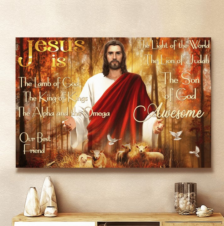 Jesus Is The Lamb Of God Canvas Wall Art – Jesus Canvas Pictures – Christian Wall Posters