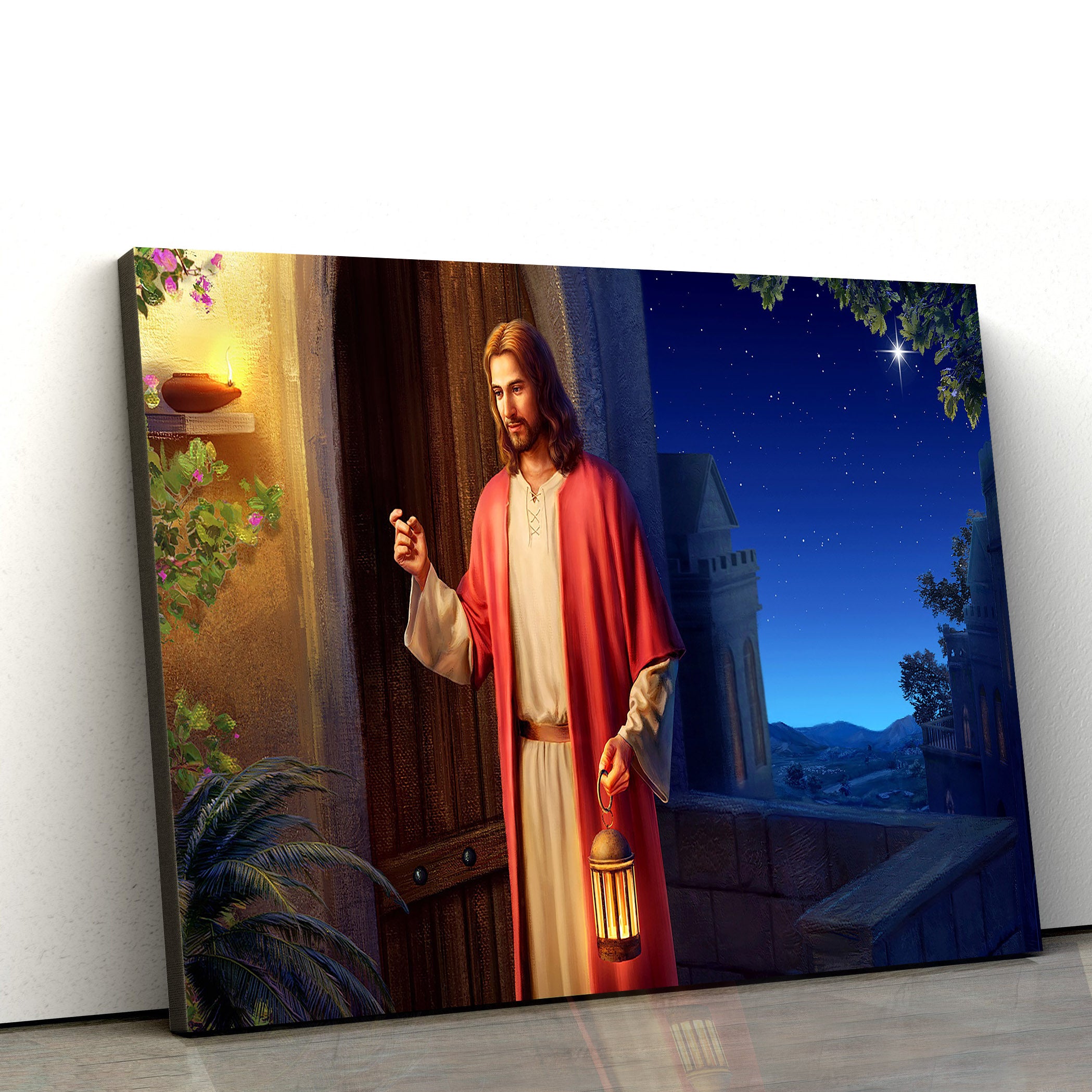 Jesus Knock The Door Canvas Pictures – Jesus Christ Canvas Art – Christian Wall Canvas