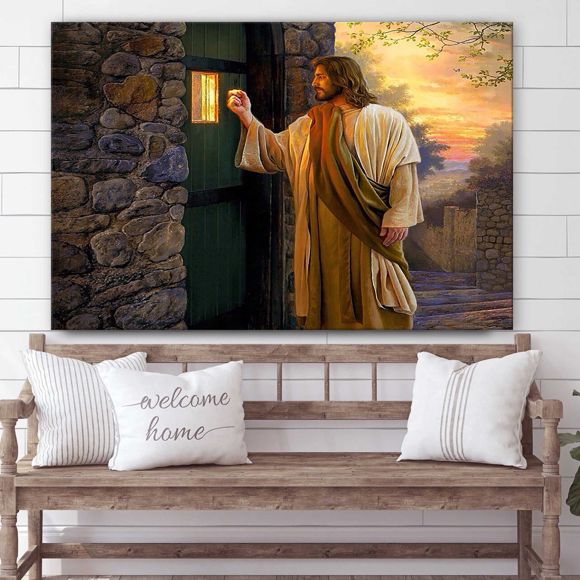 Jesus Knocking Door Canvas Pictures – Jesus Canvas Pictures – Christian Wall Art