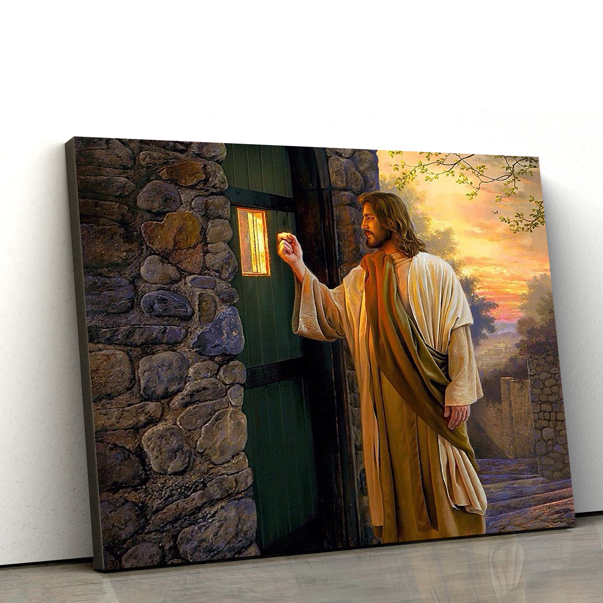 Jesus Knocking Door Canvas Pictures – Jesus Canvas Pictures – Christian Wall Art