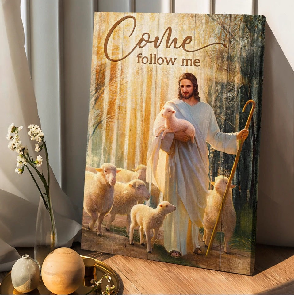 Jesus Lambs Of God Forest Come Follow Me Canvas Posters – Christian Wall Posters – Religious Wall Decor