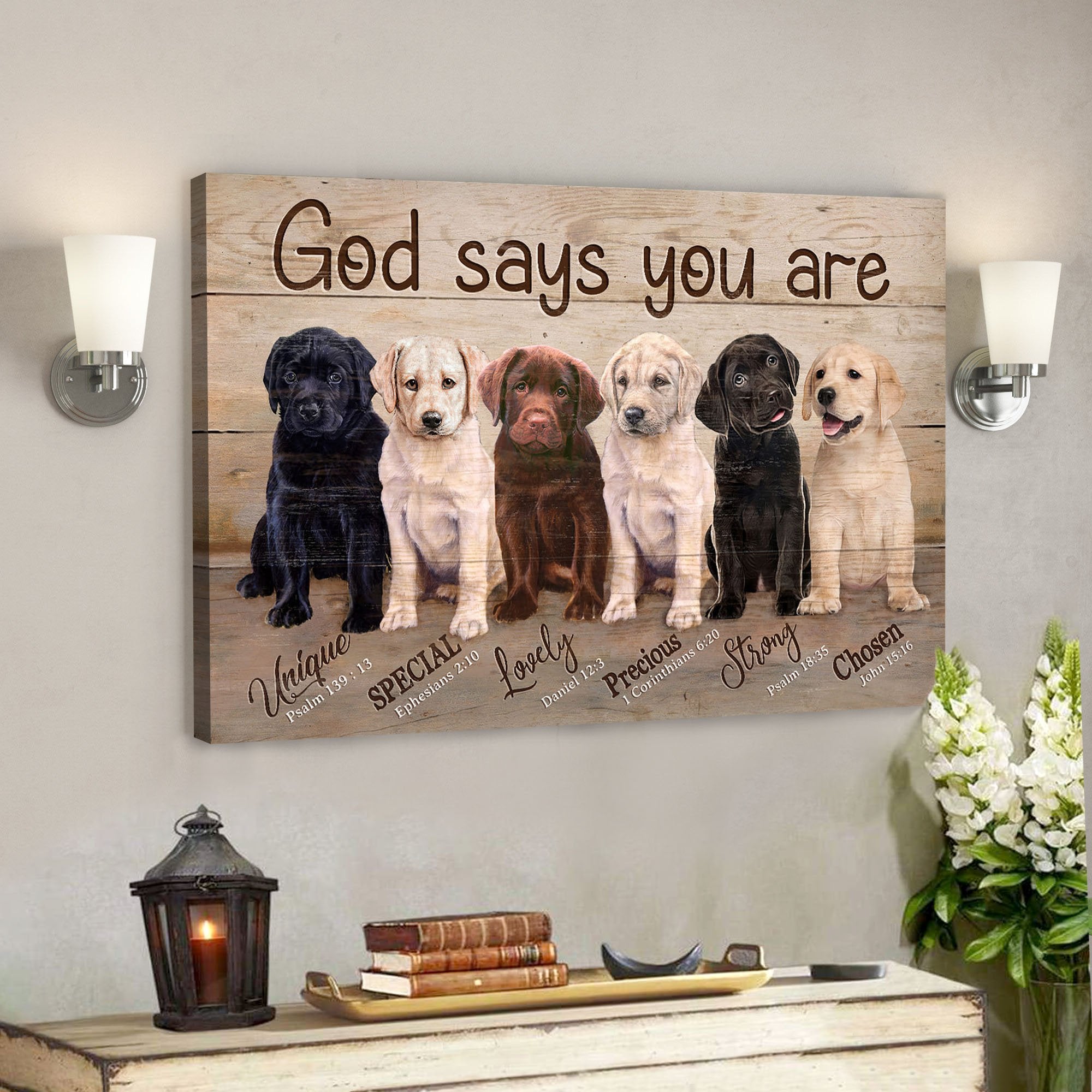 Jesus Landscape Canvas Print – God Wall Art Labrador – God Says You Are