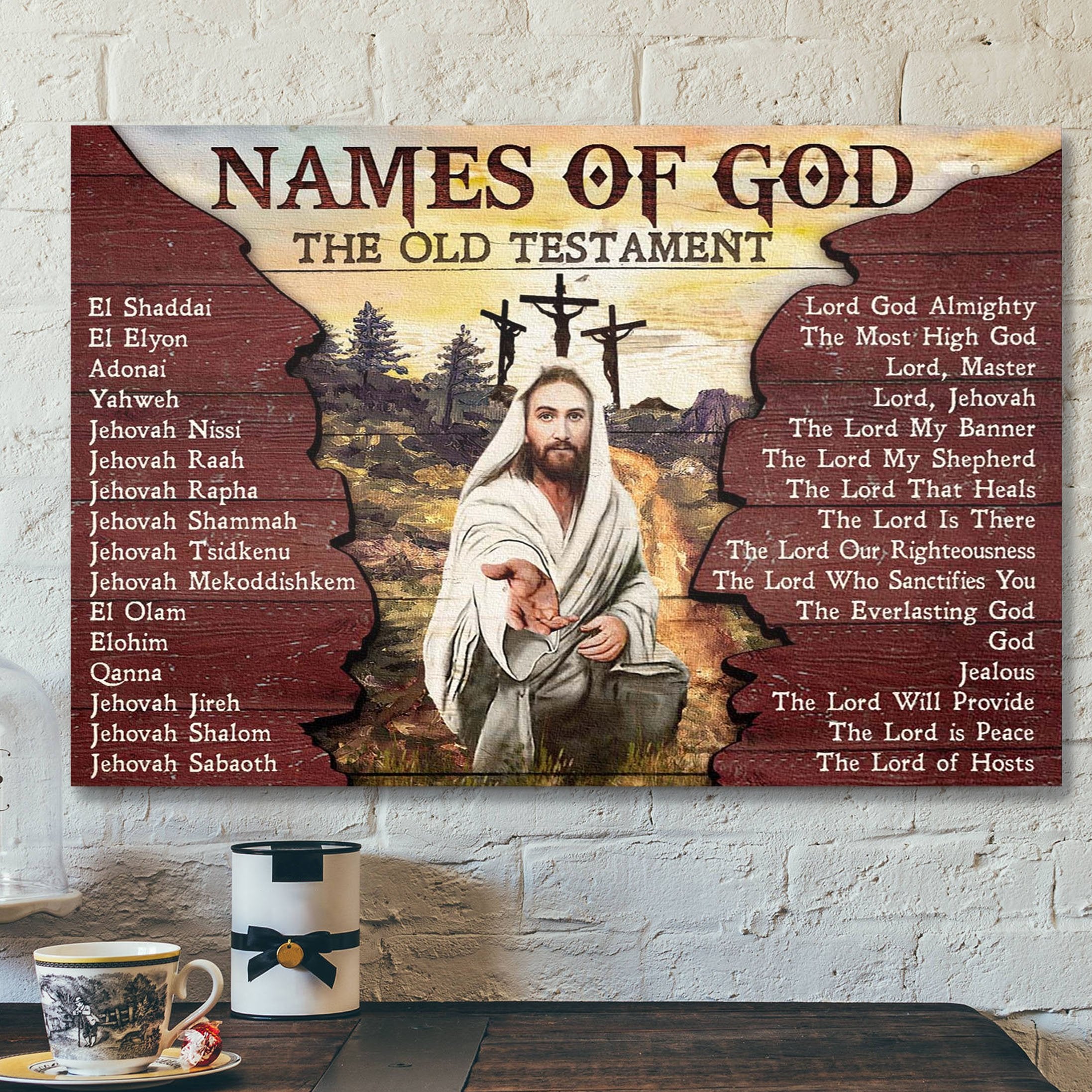 Jesus Landscape Canvas Print – God Wall Art – Names Of God, The Old Testament