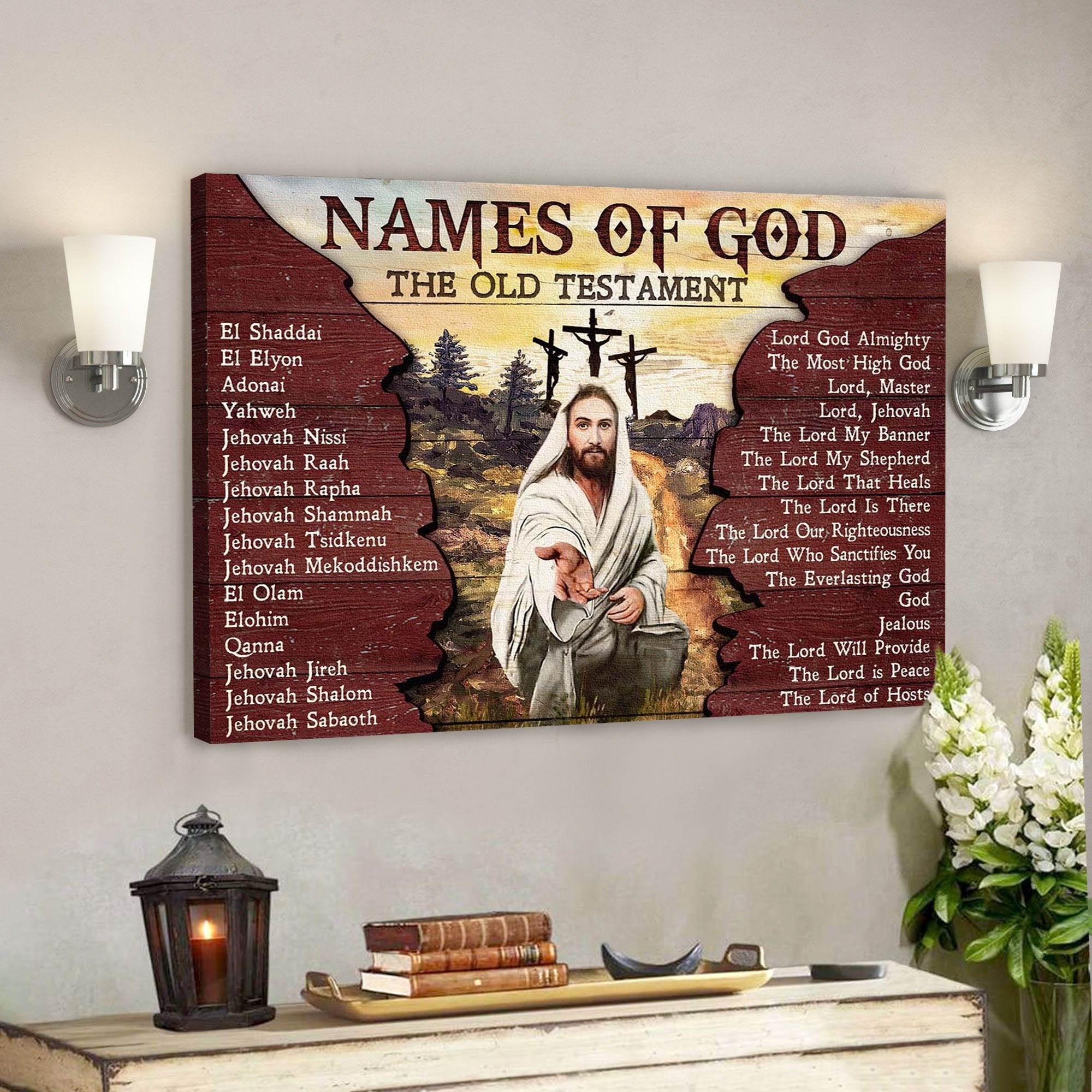 Jesus Landscape Canvas Print – God Wall Art – Names Of God, The Old Testament