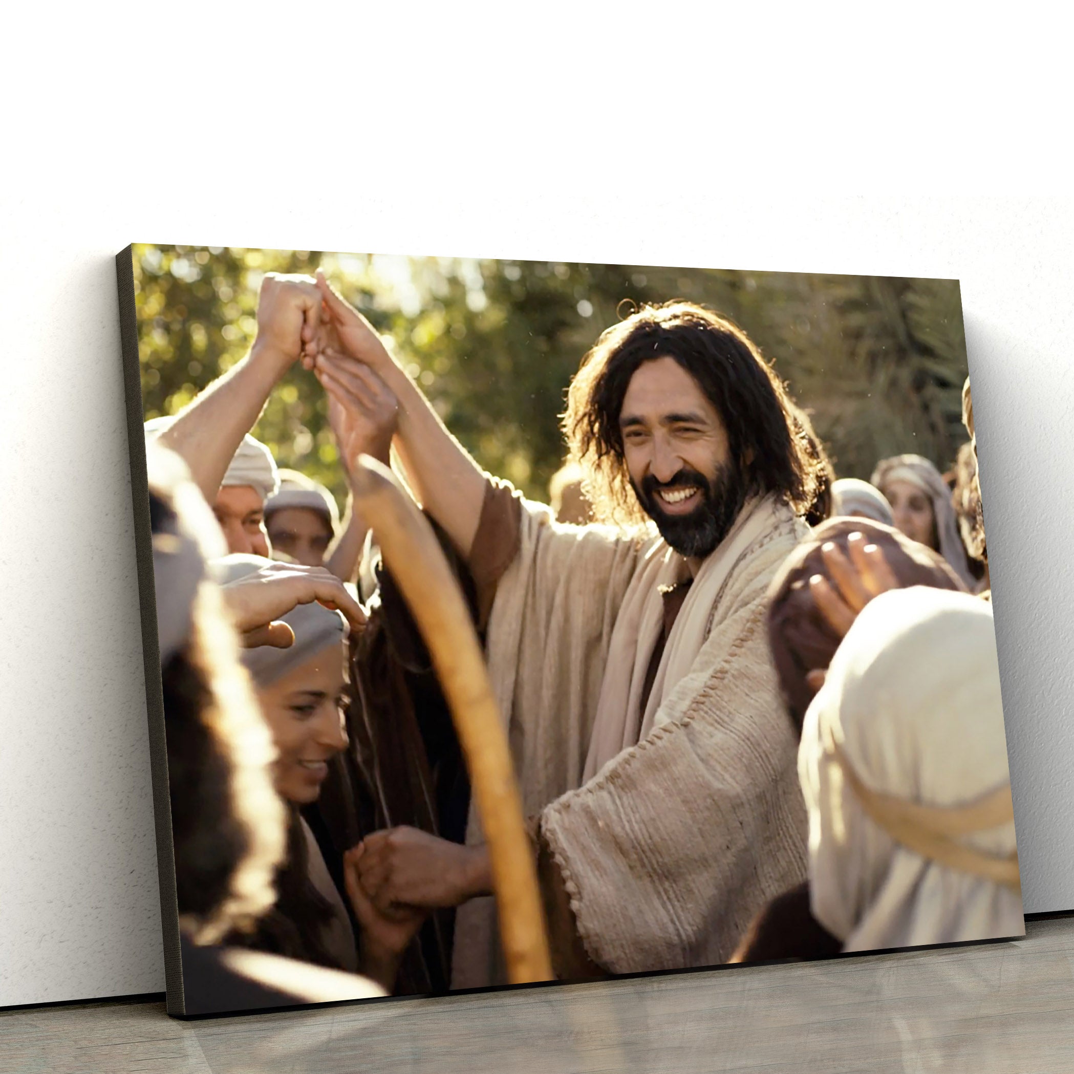 Jesus Lauging 1 Canvas Pictures – Jesus Christ Canvas Art – Christian Wall Canvas