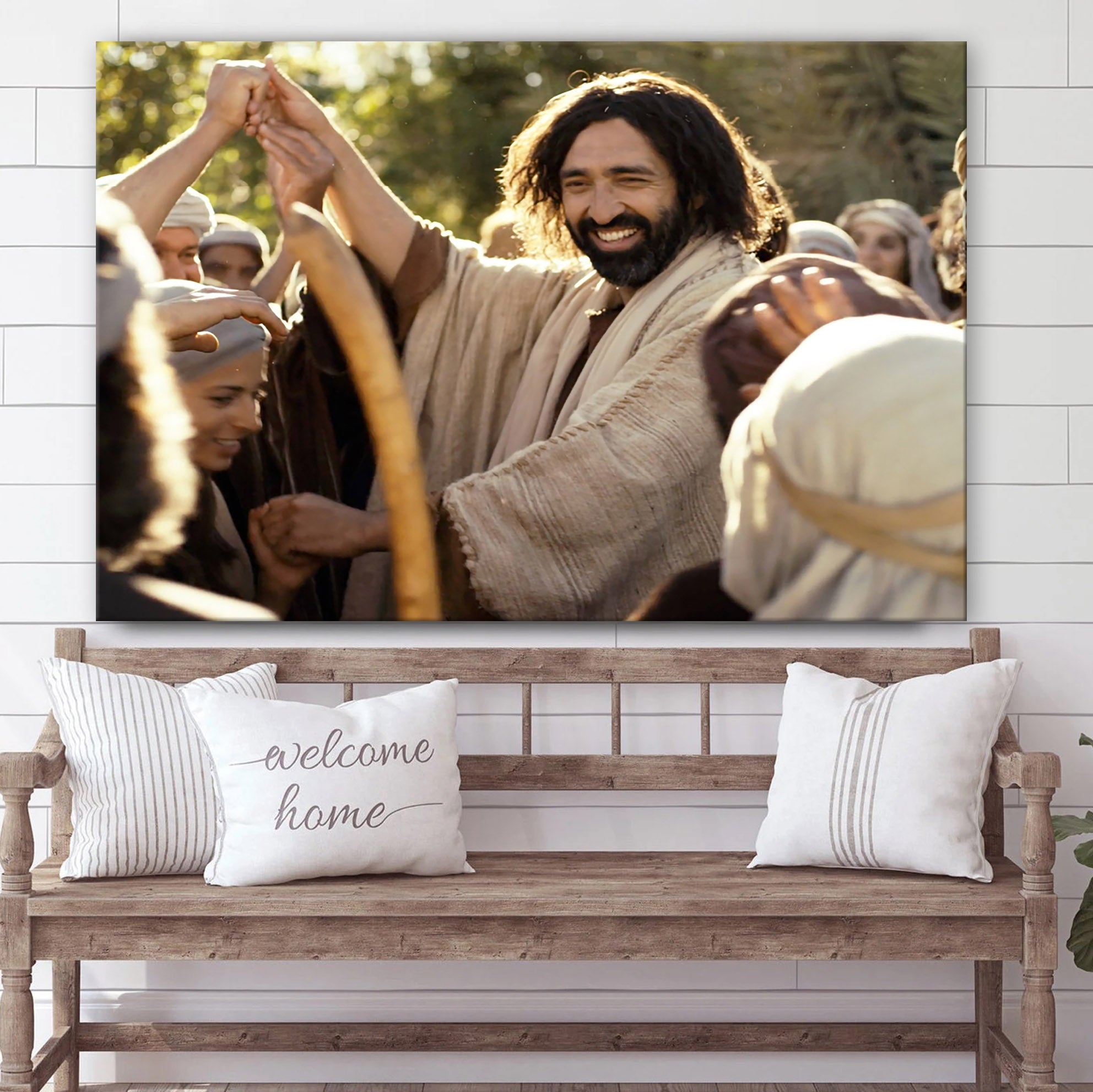 Jesus Lauging 1 Canvas Pictures – Jesus Christ Canvas Art – Christian Wall Canvas