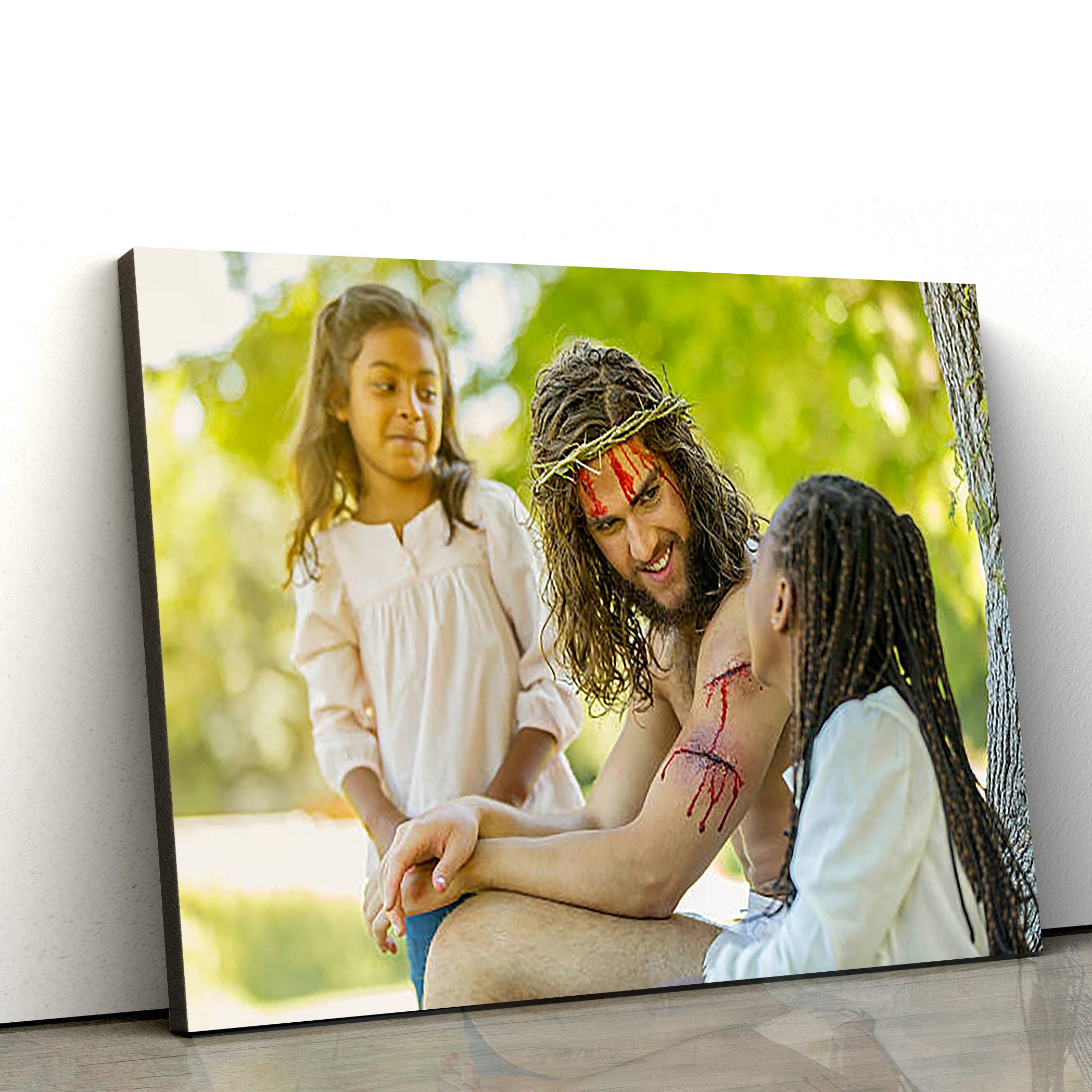 Jesus Lauging Canvas Pictures – Jesus Christ Canvas Art – Christian Wall Canvas