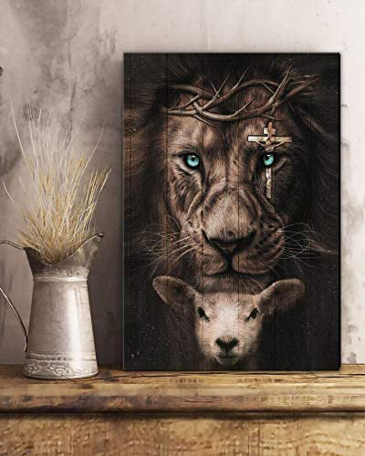 Jesus Lion And Sheep Faith 1 Canvas Posters – Christian Wall Posters – Religious Wall Decor