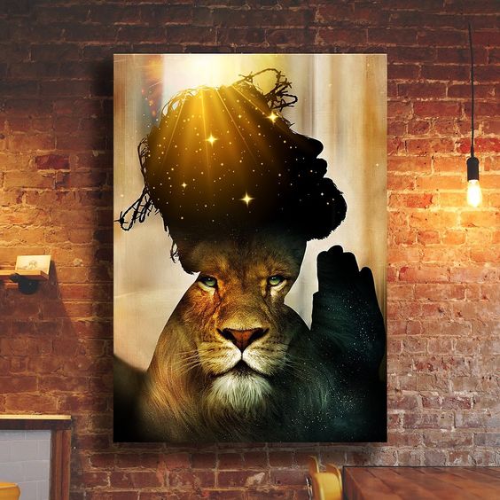 Jesus Lion Of Judah Canvas Wall Art – Christian Wall Posters – Religious Wall Decor