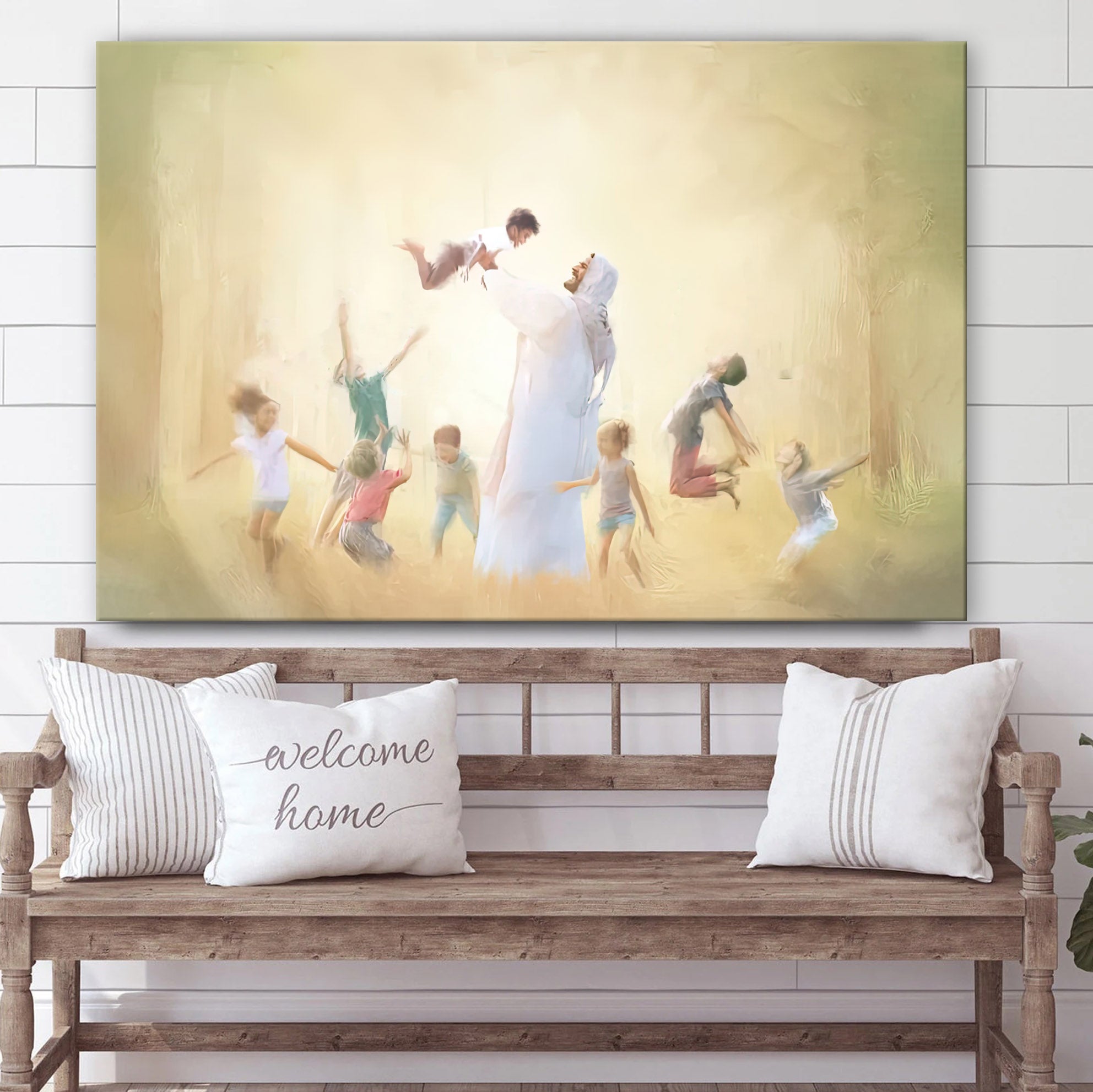 Jesus Loves The Little Children Canvas Art – Jesus Christ Pictures – Jesus Wall Art – Christian Wall Decor