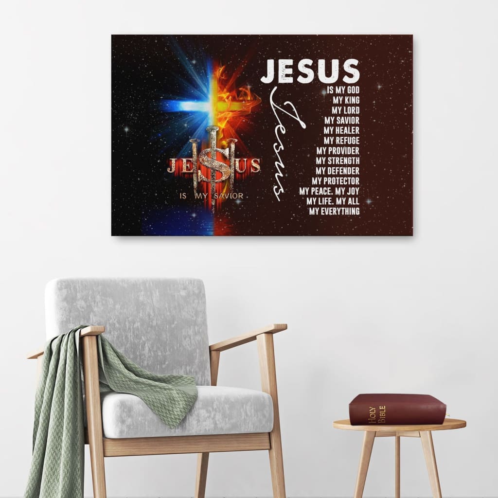 Jesus My Lord My God My King My Everything Canvas Wall Art – Religious Wall Decor