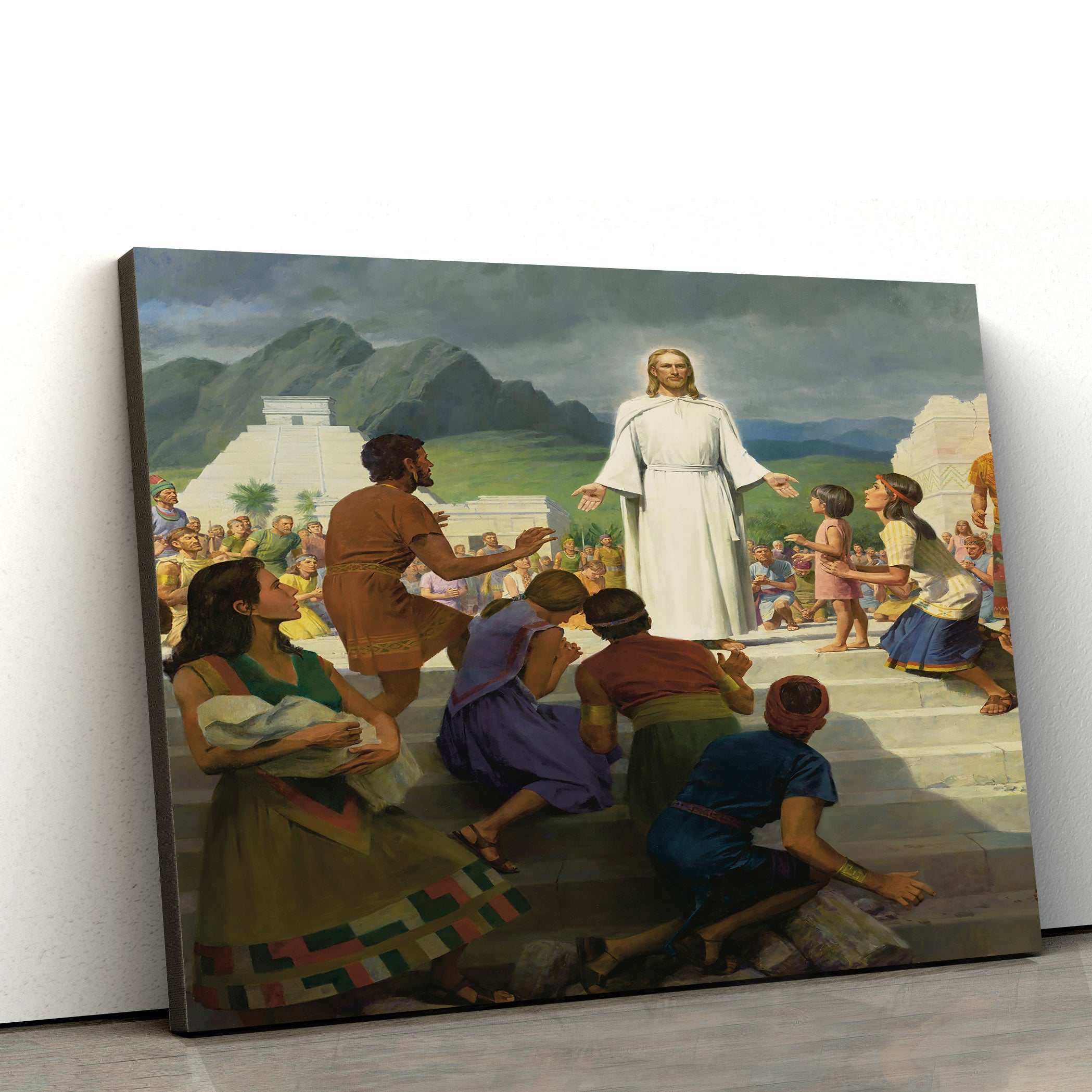 Jesus Nephites Canvas Pictures – Christian Paintings For Home – Religious Canvas Wall Decor