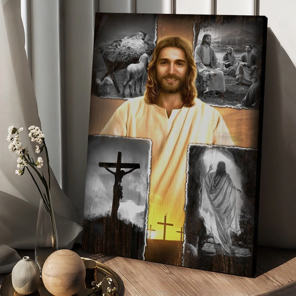 Jesus On The Cross Jesus Drawing Canvas Wall Art – Christian Wall Posters – Religious Wall Decor