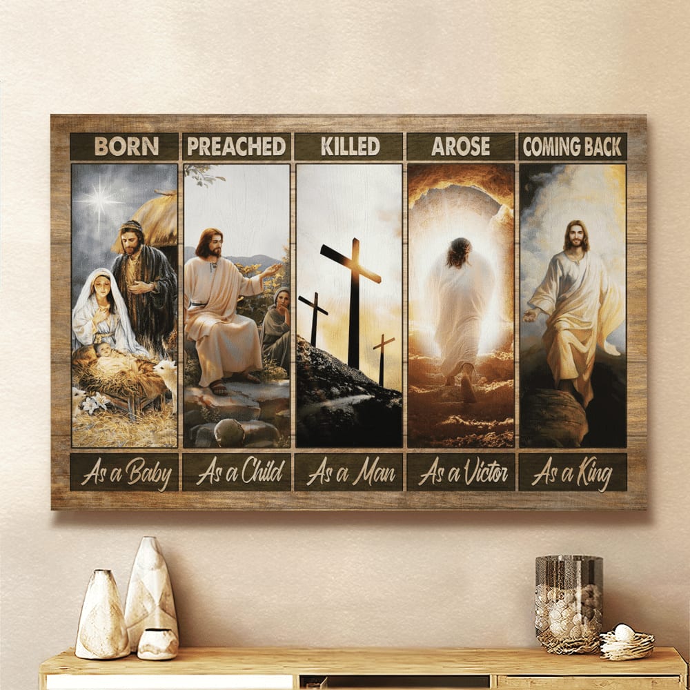 Jesus Painting The Life Of Jesus He Comes Back As A King Canvas Wall Art – Jesus Canvas Pictures – Christian Wall Posters