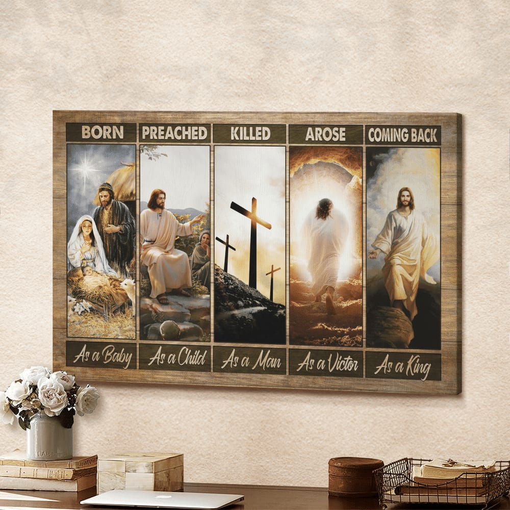 Jesus Painting The Life Of Jesus He Comes Back As A King Canvas Wall Art – Jesus Canvas Pictures – Christian Wall Posters