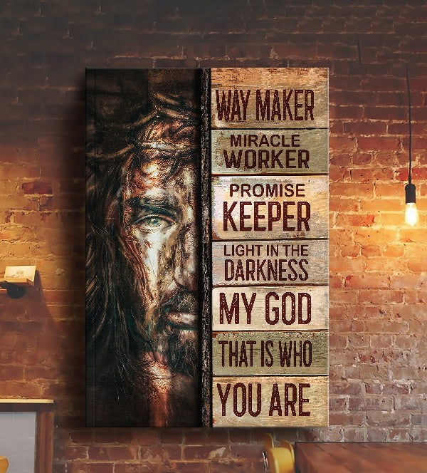 Jesus Painting Way Maker Miracle Worker Canvas Wall Art – Christian Wall Posters – Religious Wall Decor