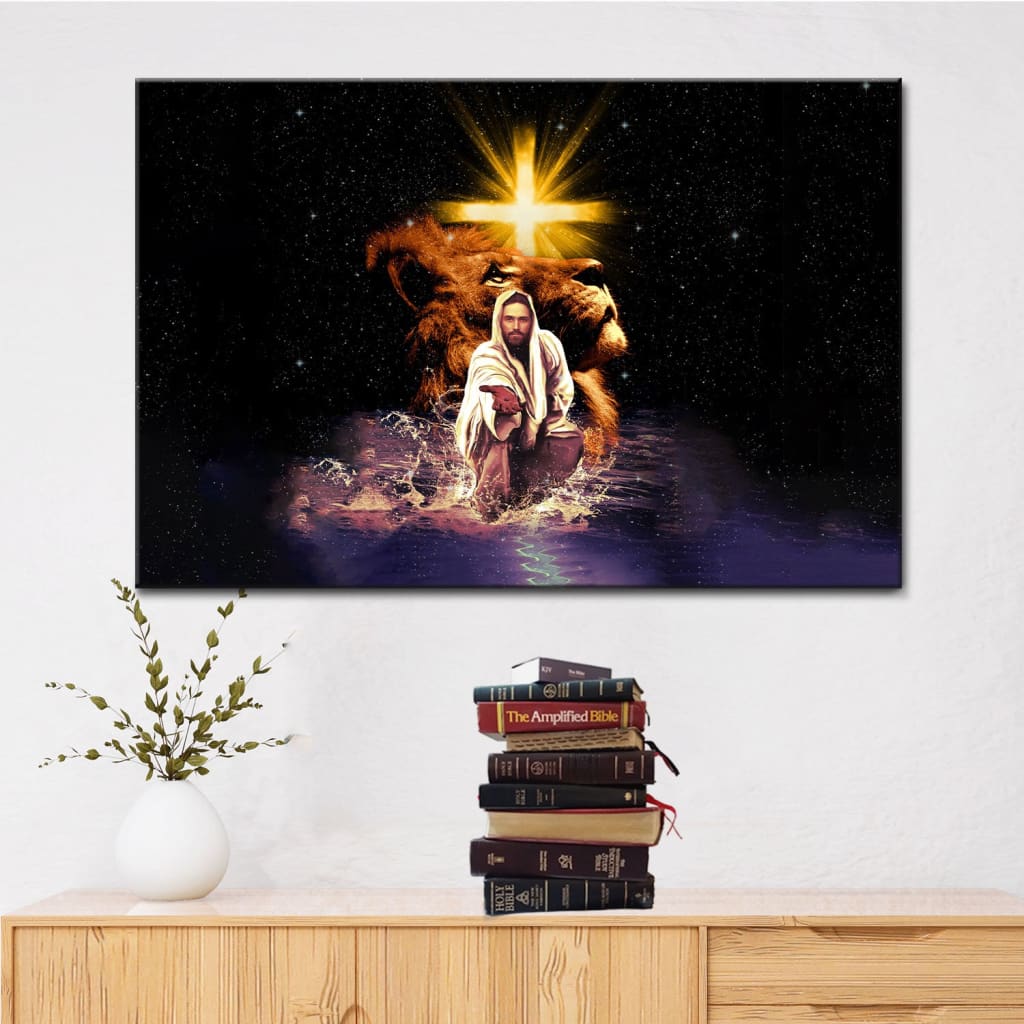 Jesus Reaching Out His Hand Wall Art Canvas, Jesus Lion Of Judah Pictures – Religious Wall Decor