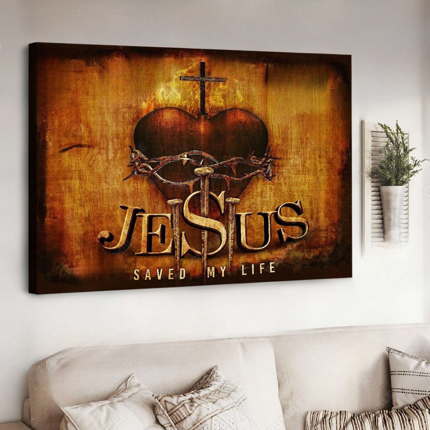 Jesus Save My Life Canvas Wall Art – Jesus Canvas Pictures – Christian Wall Posters