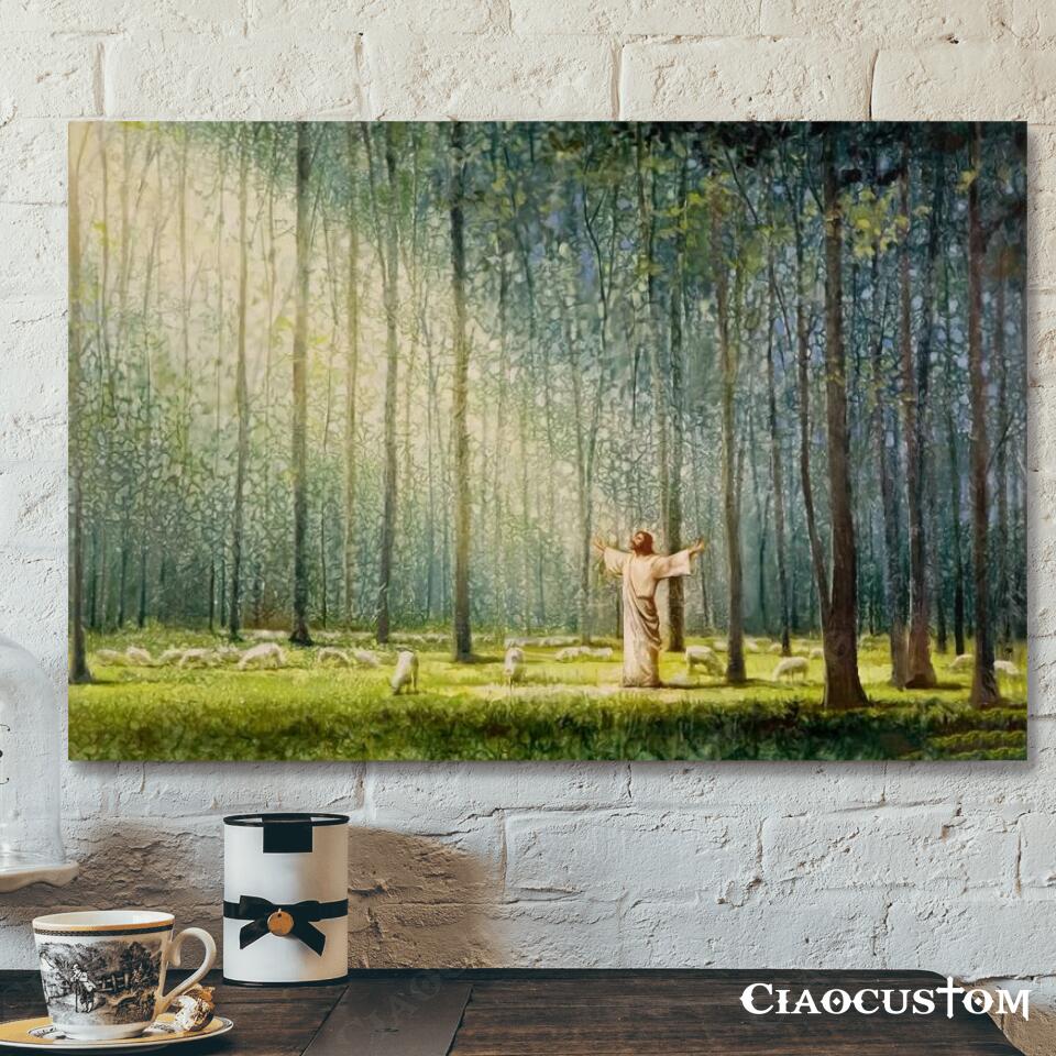 Jesus Shepherd – Jesus Wall Pictures – Jesus Canvas Painting – Jesus Canvas Art – Jesus Poster – Jesus Canvas – Christian Gift