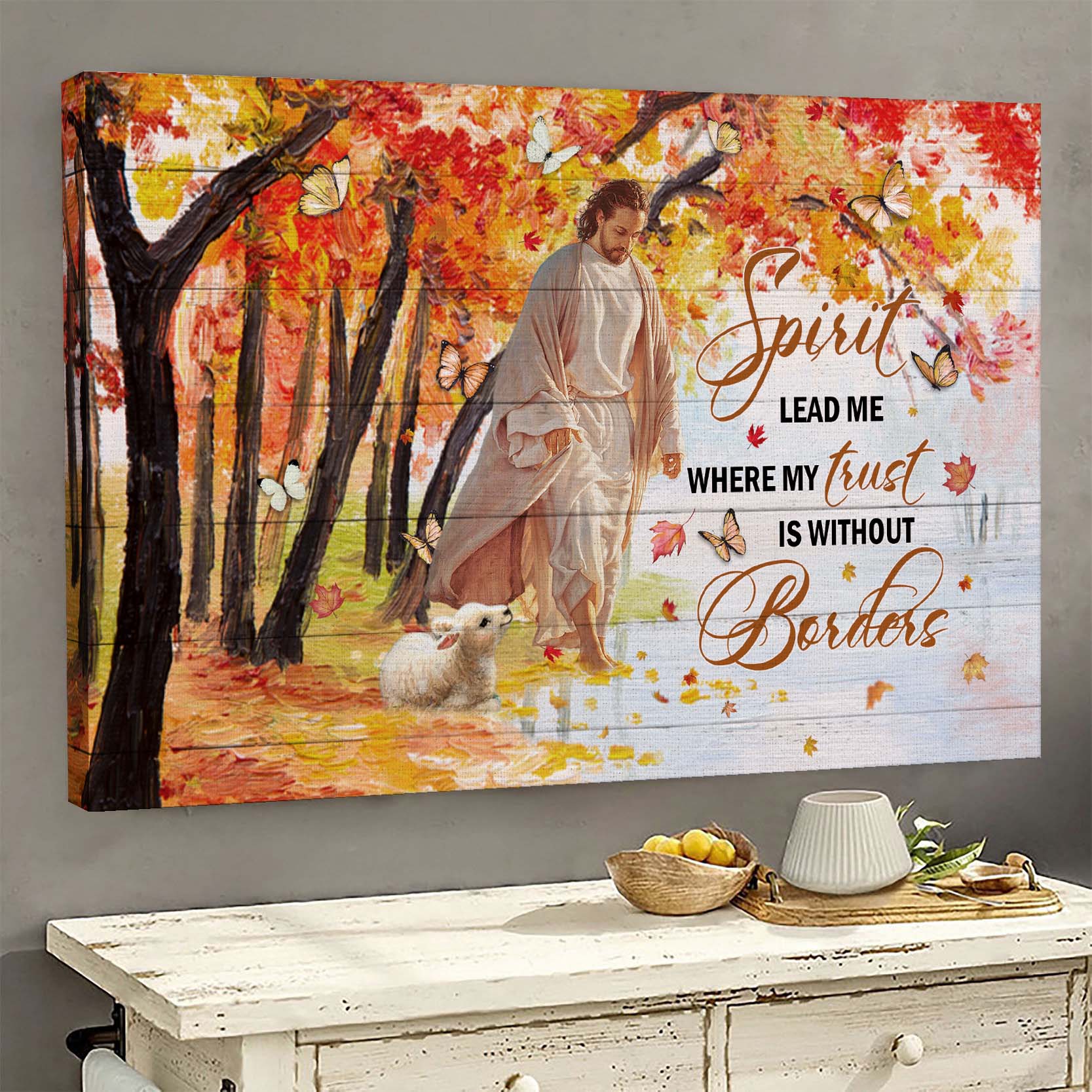 Jesus – Spirit Lead Me Where My Trust Is Without Borders Canvas Wall Art – Jesus Canvas Pictures – Christian Wall Posters