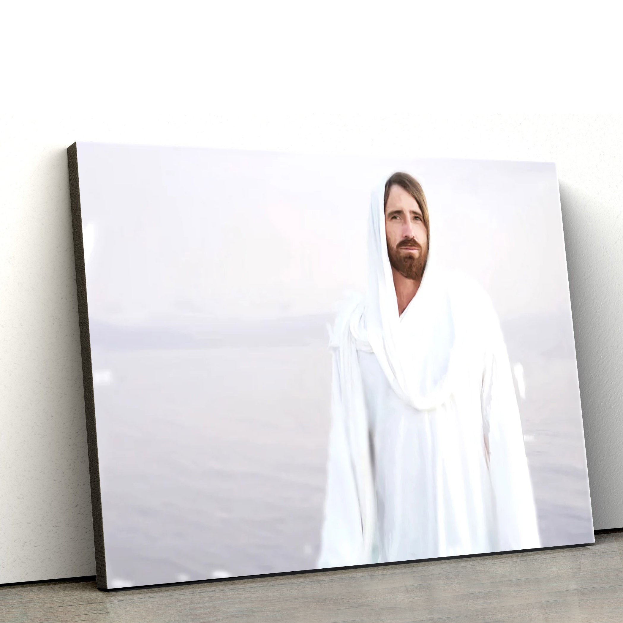 Jesus Standing In Front Of A Body Of Water Canvas Art – Jesus Christ Pictures – Jesus Wall Art – Christian Wall Decor