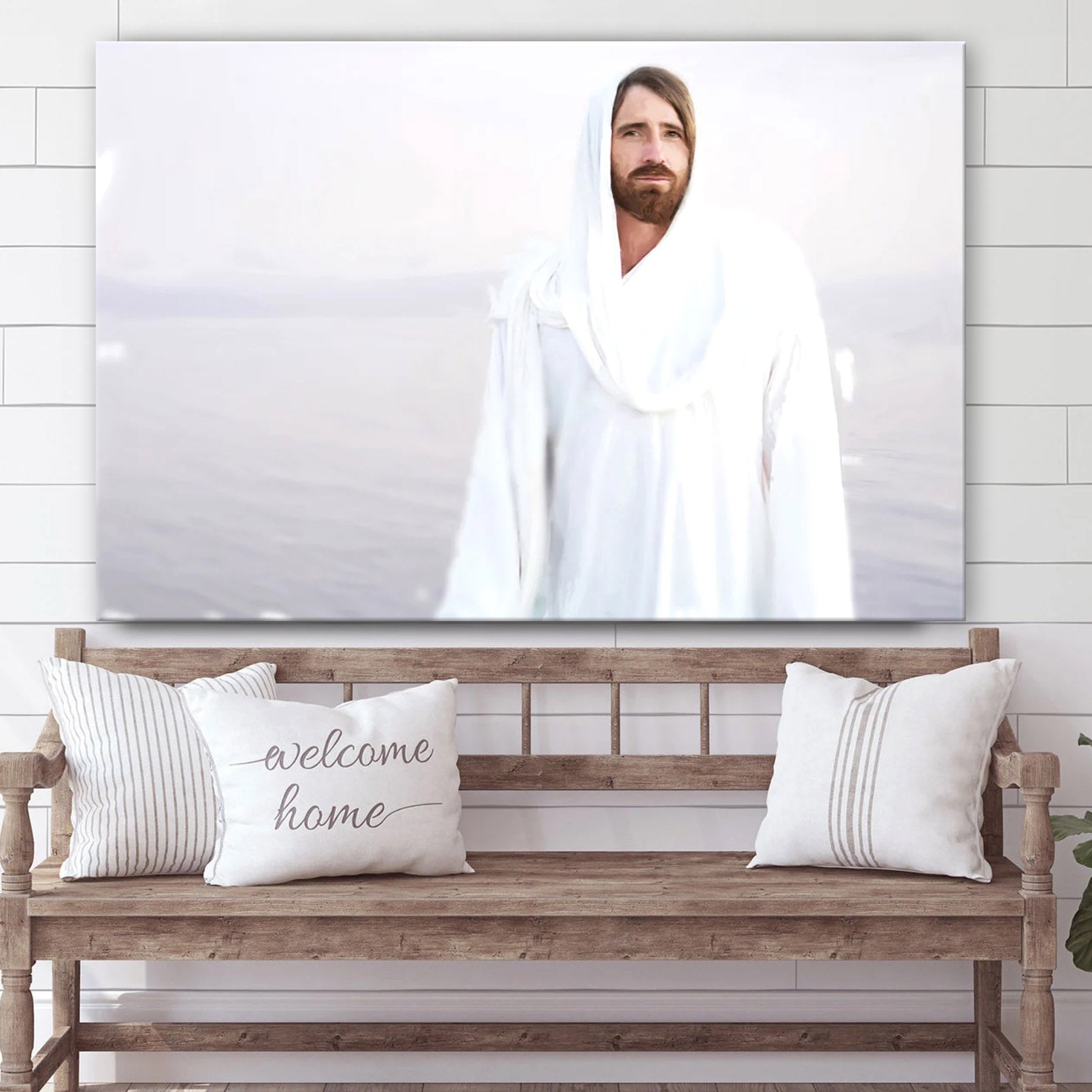 Jesus Standing In Front Of A Body Of Water Canvas Art – Jesus Christ Pictures – Jesus Wall Art – Christian Wall Decor