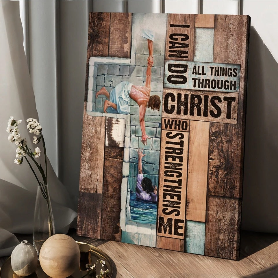 Jesus, Take My Hand, I Can Do All Things Canvas Wall Art – Christian Wall Posters – Religious Wall Decor