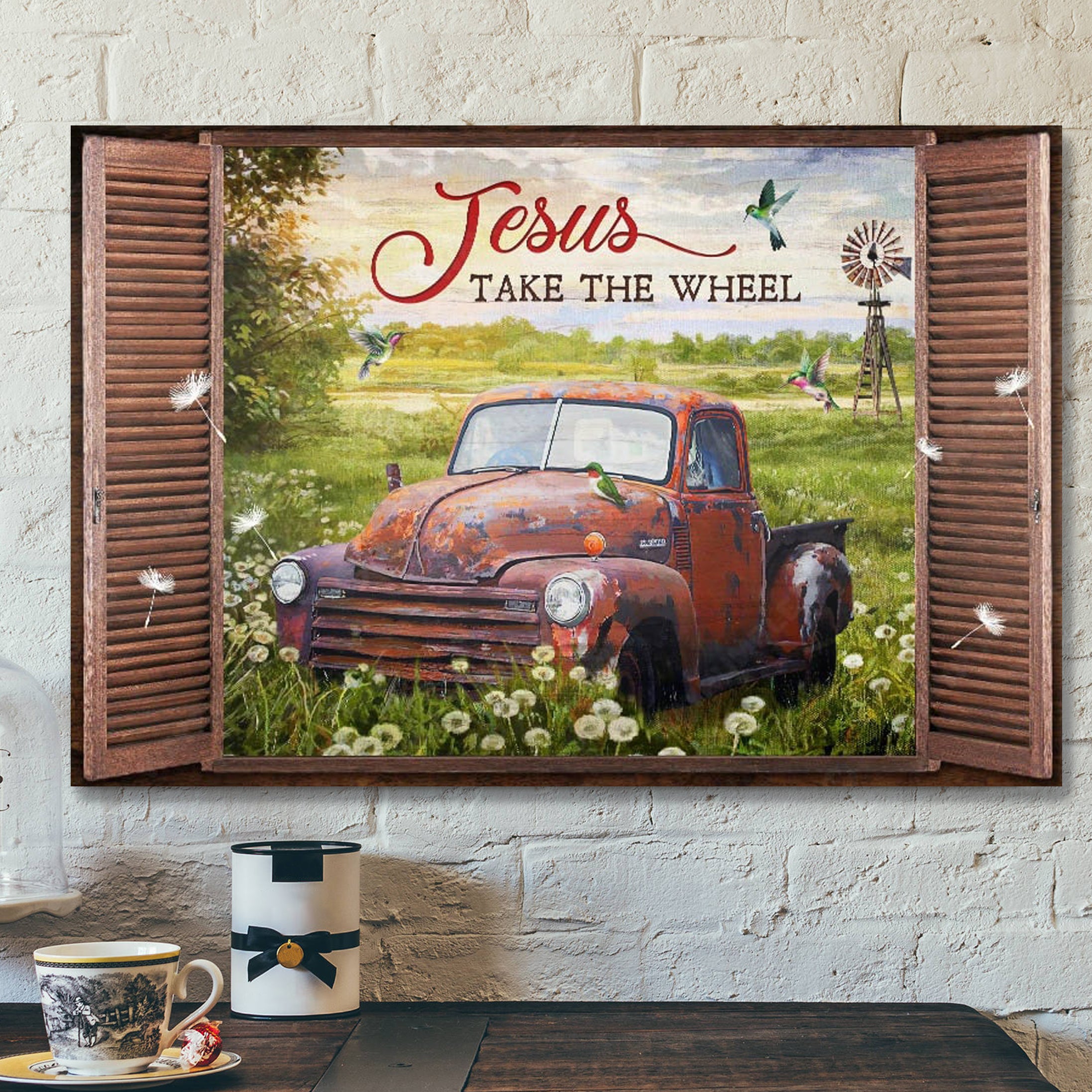 Jesus Take The Wheel – Bible Verse Canvas – Scripture Canvas Wall Art