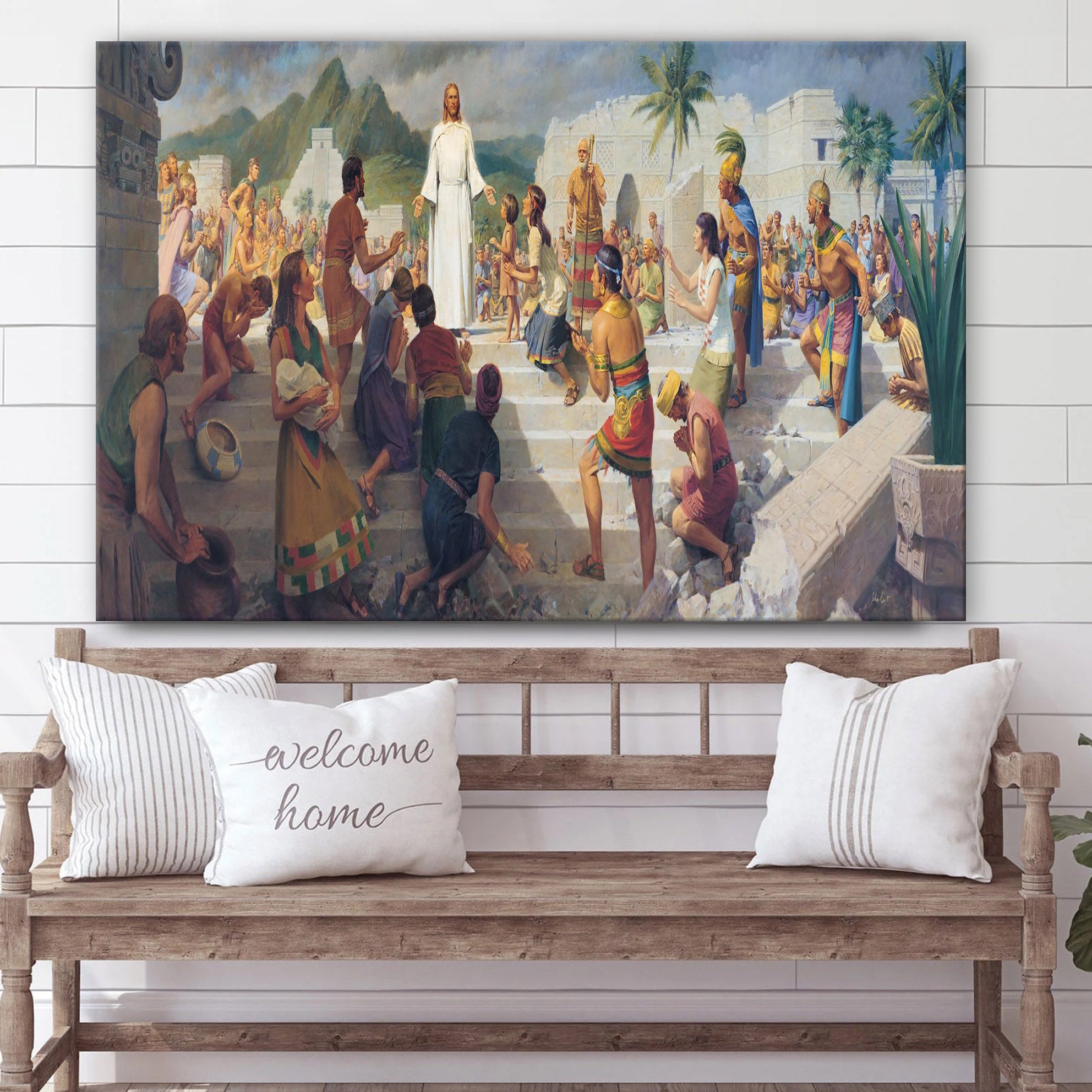 Jesus Teaching In The Western Hemisphere Canvas Pictures – Jesus Canvas Wall Art – Christian Canvas Paintings