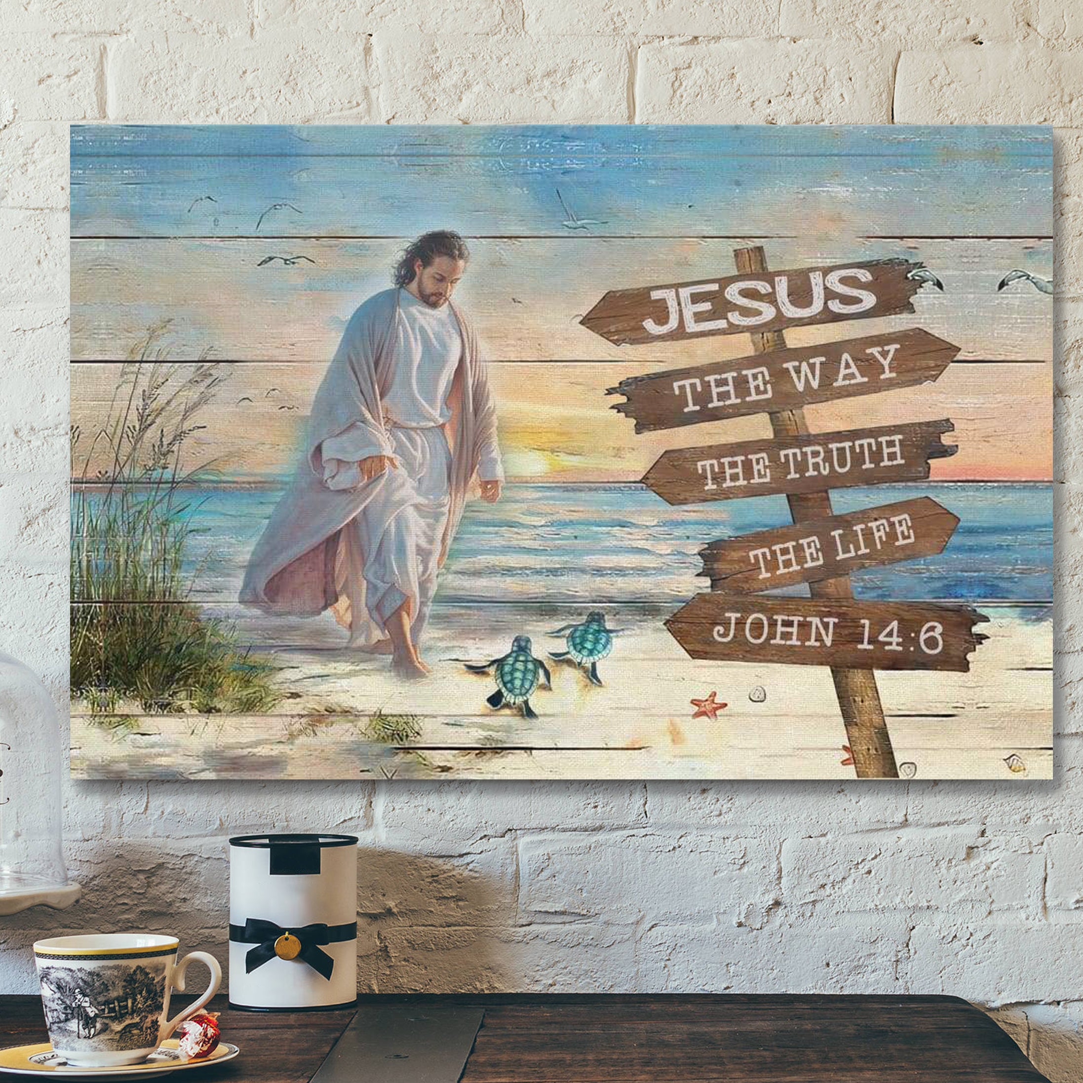 Jesus The Way The Truth The Life John 14:6 Canvas – Bible Verse Canvas – Scripture Canvas Wall Art