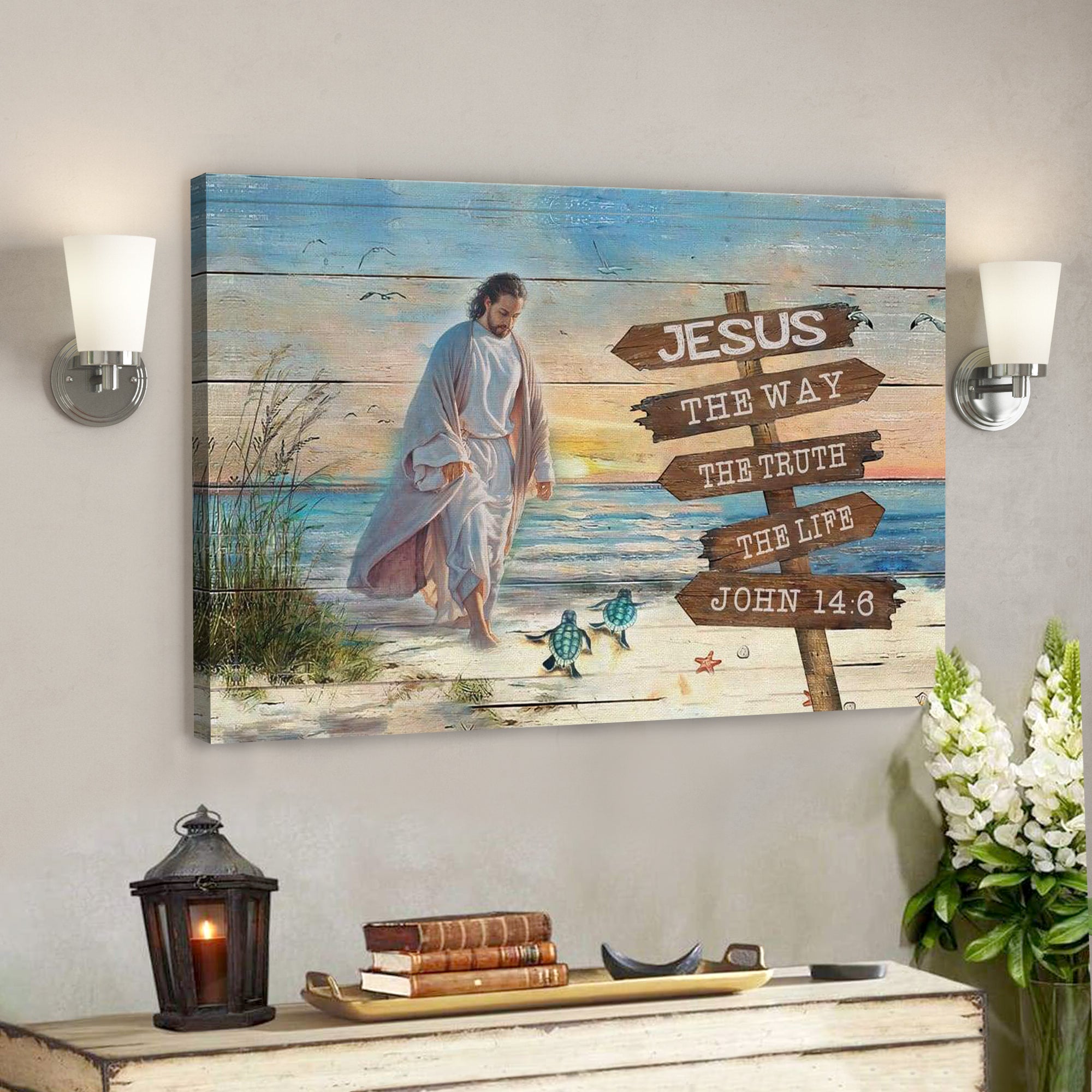 Jesus The Way The Truth The Life John 14:6 Canvas – Bible Verse Canvas – Scripture Canvas Wall Art