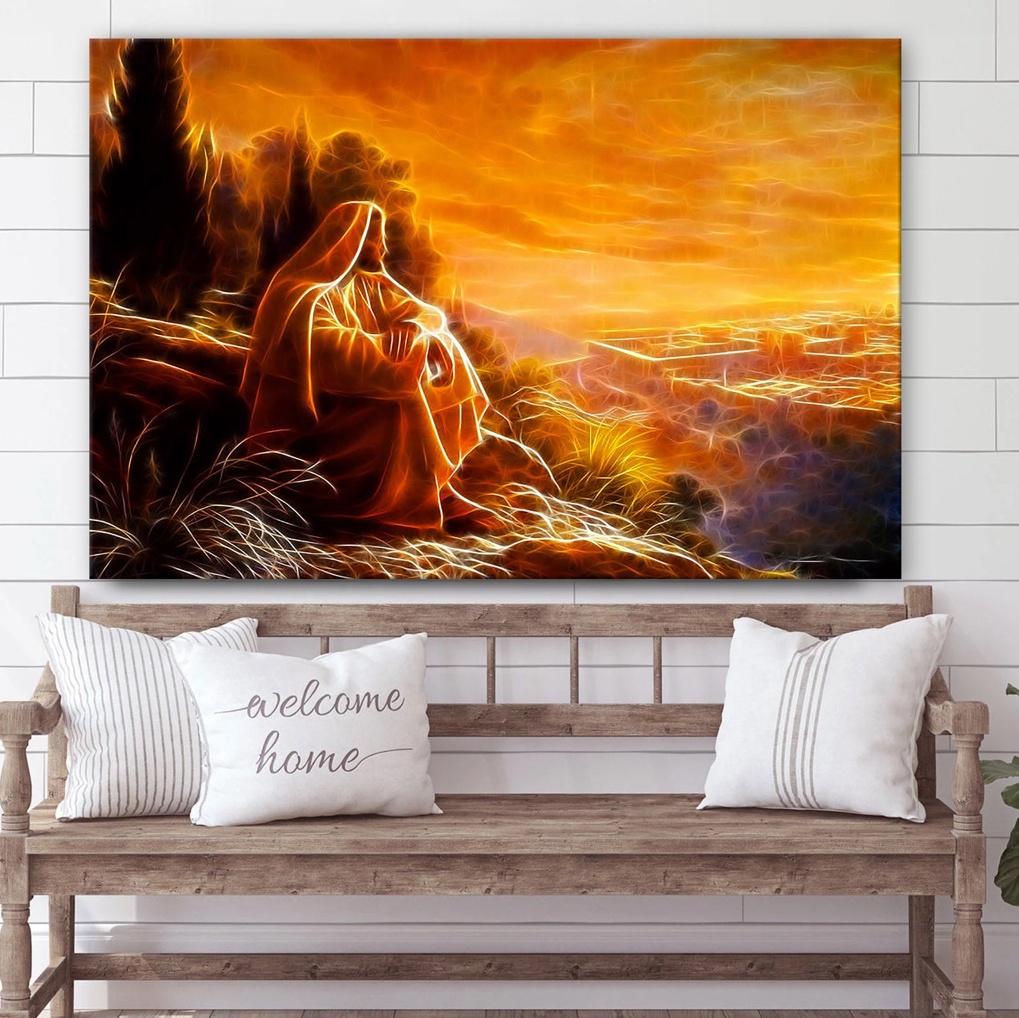 Jesus Thinking About People Canvas Pictures – Jesus Canvas Wall Art – Christian Canvas Paintings