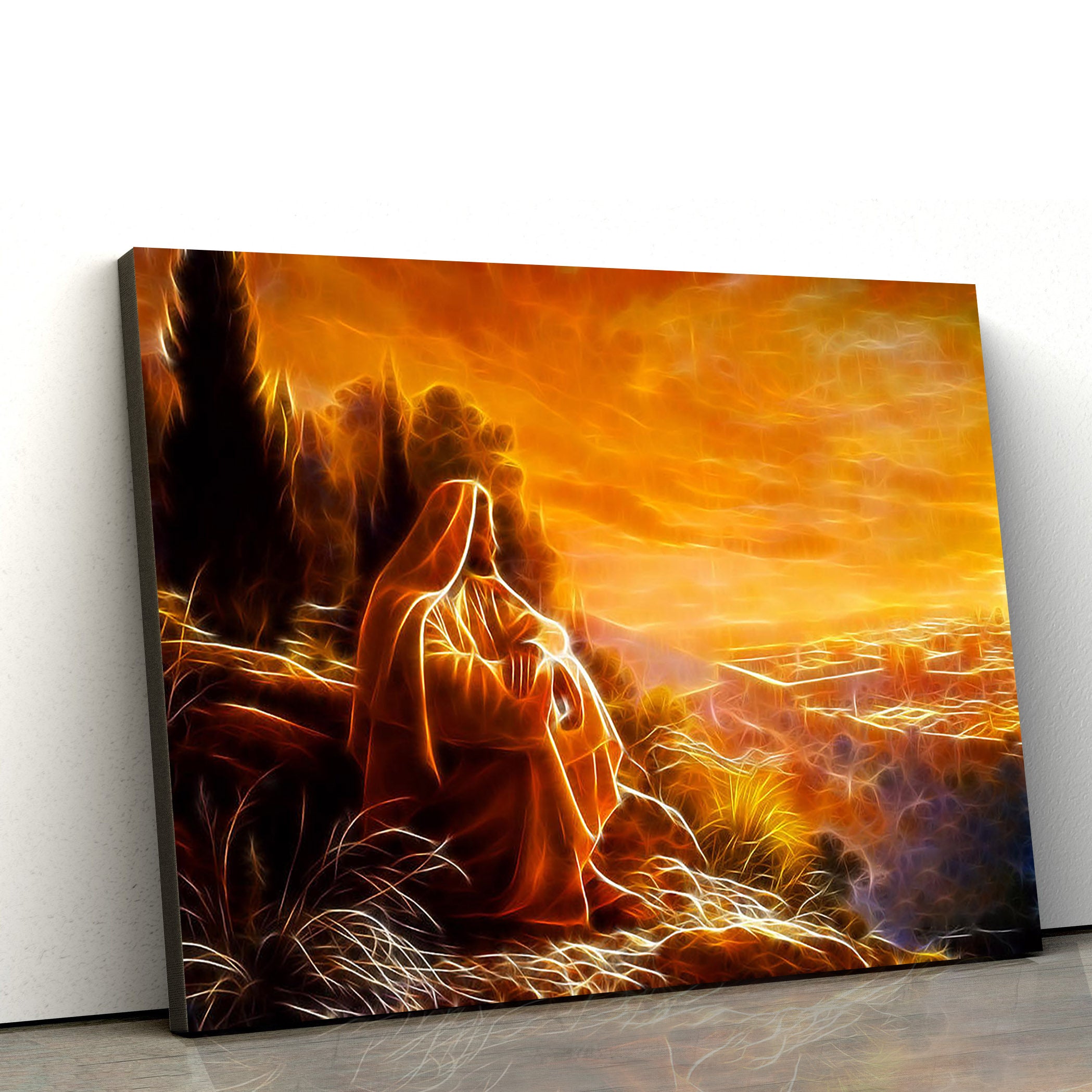 Jesus Thinking About People Canvas Pictures – Jesus Canvas Wall Art – Christian Canvas Paintings