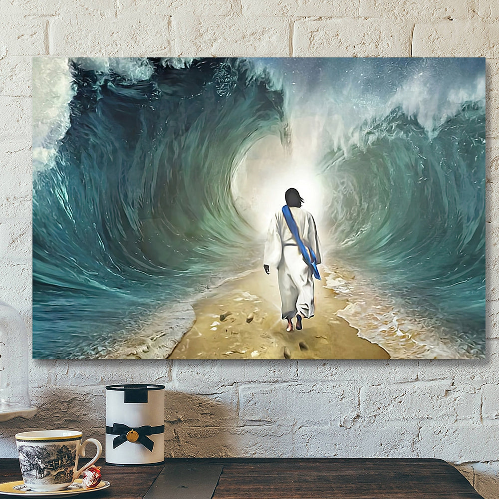 Jesus Walking Through The Water – Jesus Pictures – Christian Wall Art Prints – Best Prints For Home – Gift For Christian