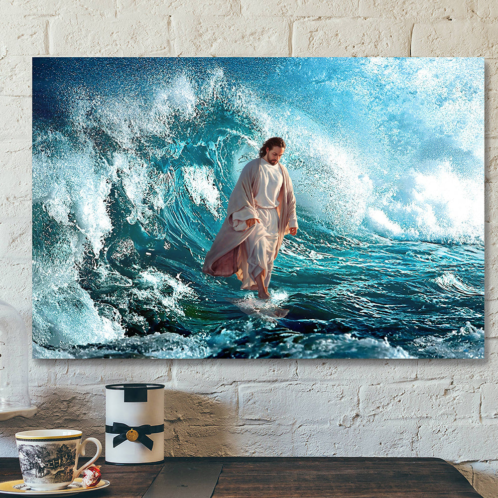 Jesus Walks On The Sea – Jesus Pictures – Jesus Canvas Poster – Jesus Wall Art – Christ Pictures – Christian Canvas Prints