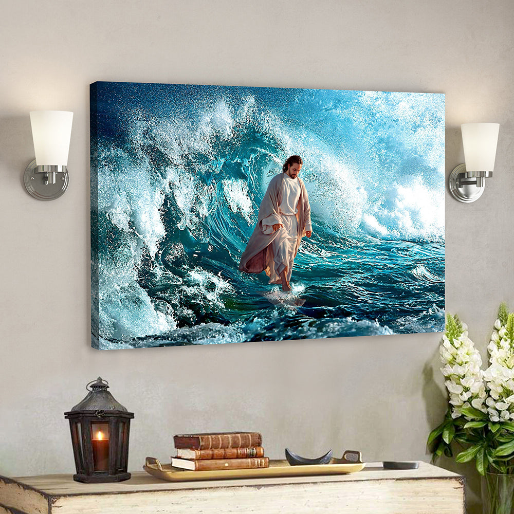 Jesus Walks On The Sea – Jesus Pictures – Jesus Canvas Poster – Jesus Wall Art – Christ Pictures – Christian Canvas Prints