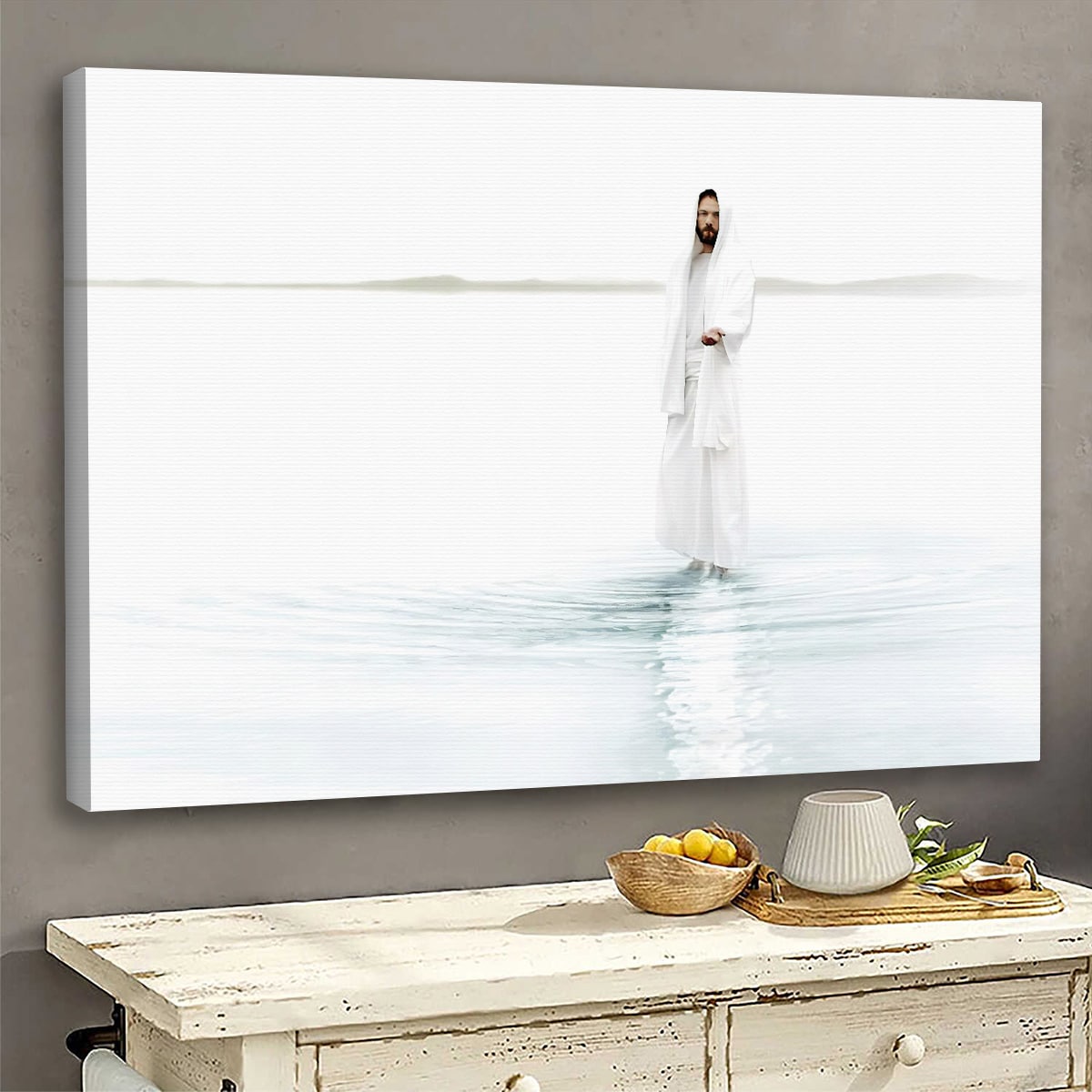 Jesus Walks On Water Canvas Poster - Jesus Canvas Painting - Jesus Canvas Art - Jesus Poster - Jesus Canvas - Christian Gift 