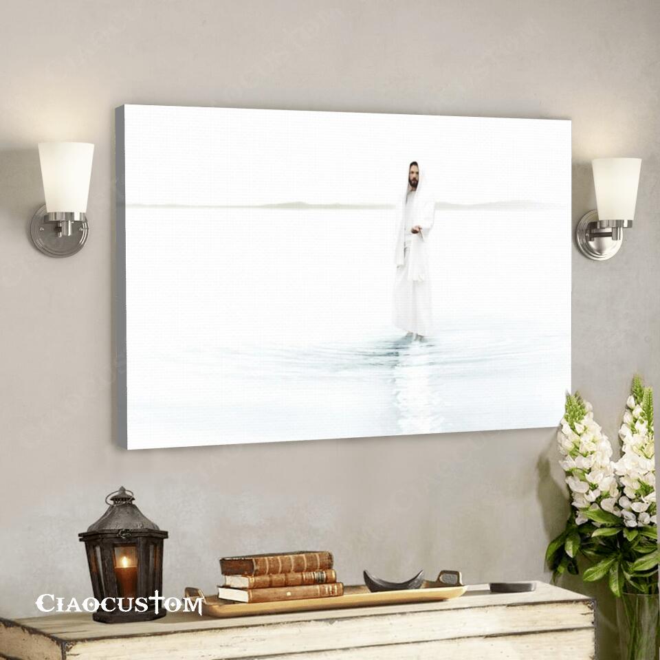 Jesus Walks On Water Canvas Poster – Jesus Canvas Painting – Jesus Canvas Art – Jesus Poster – Jesus Canvas – Christian Gift