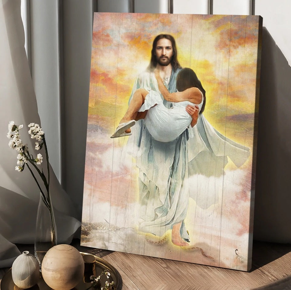 Jesus Way To Heaven Walking With Jesus Canvas Wall Art – Christian Wall Posters – Religious Wall Decor