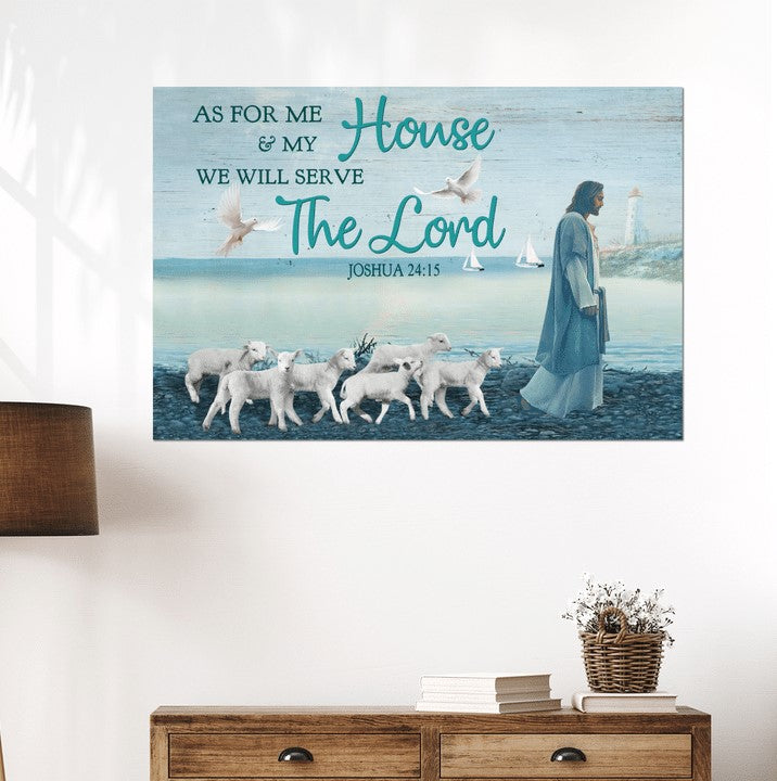 Jesus We Will Serve The Lord Canvas Wall Art – Jesus Canvas Pictures – Christian Wall Posters