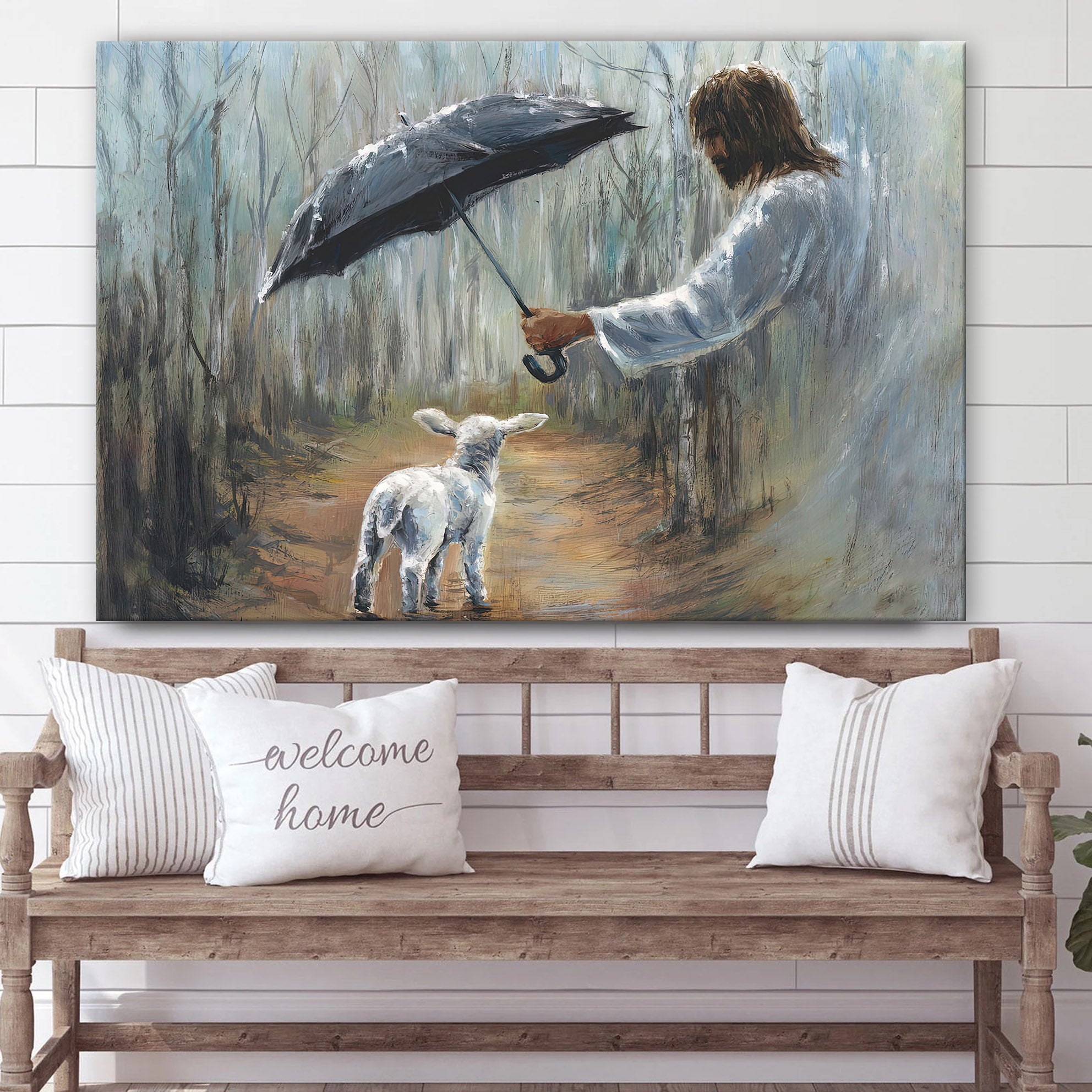 Jesus With A Lamb Canvas Posters – Jesus Canvas Pictures – Christian Canvas Art