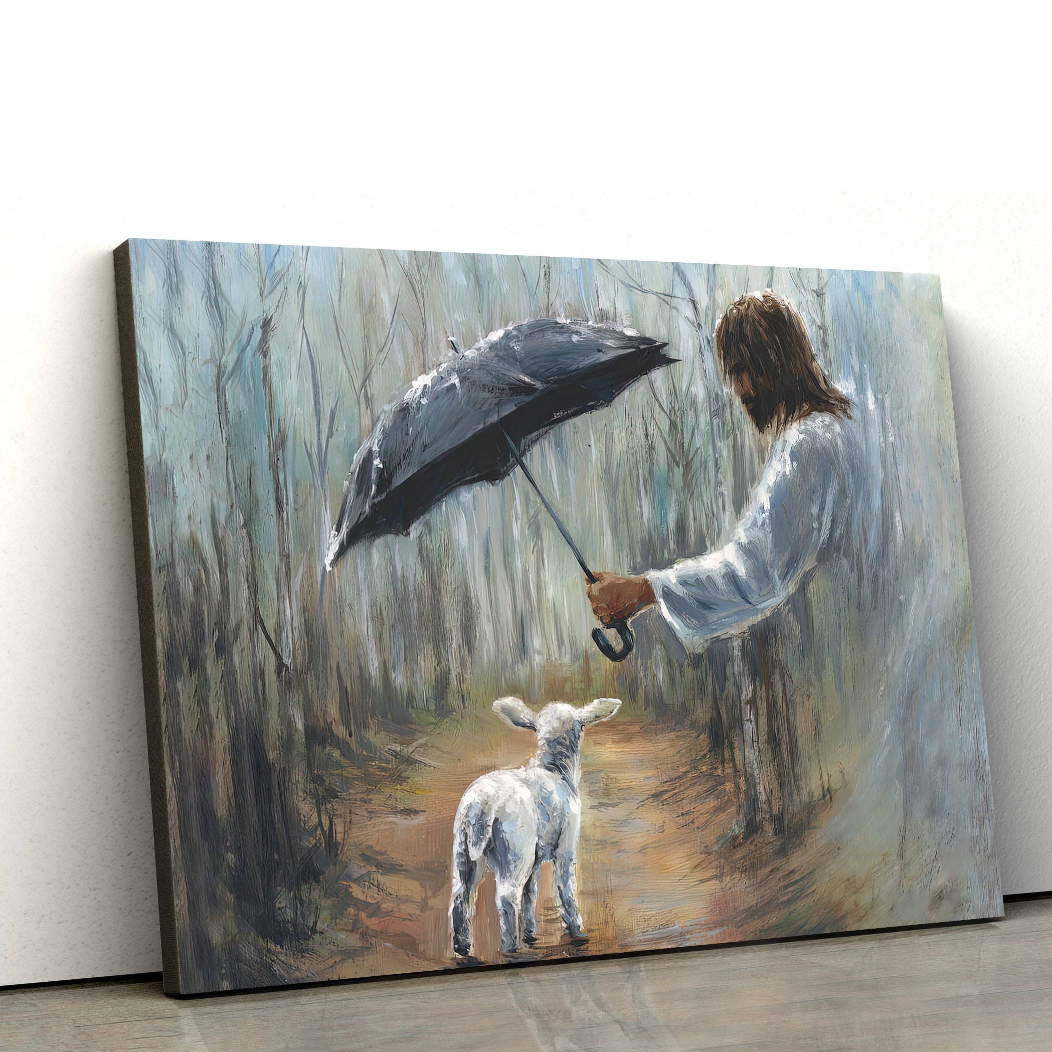 Jesus With A Lamb Canvas Posters – Jesus Canvas Pictures – Christian Canvas Art