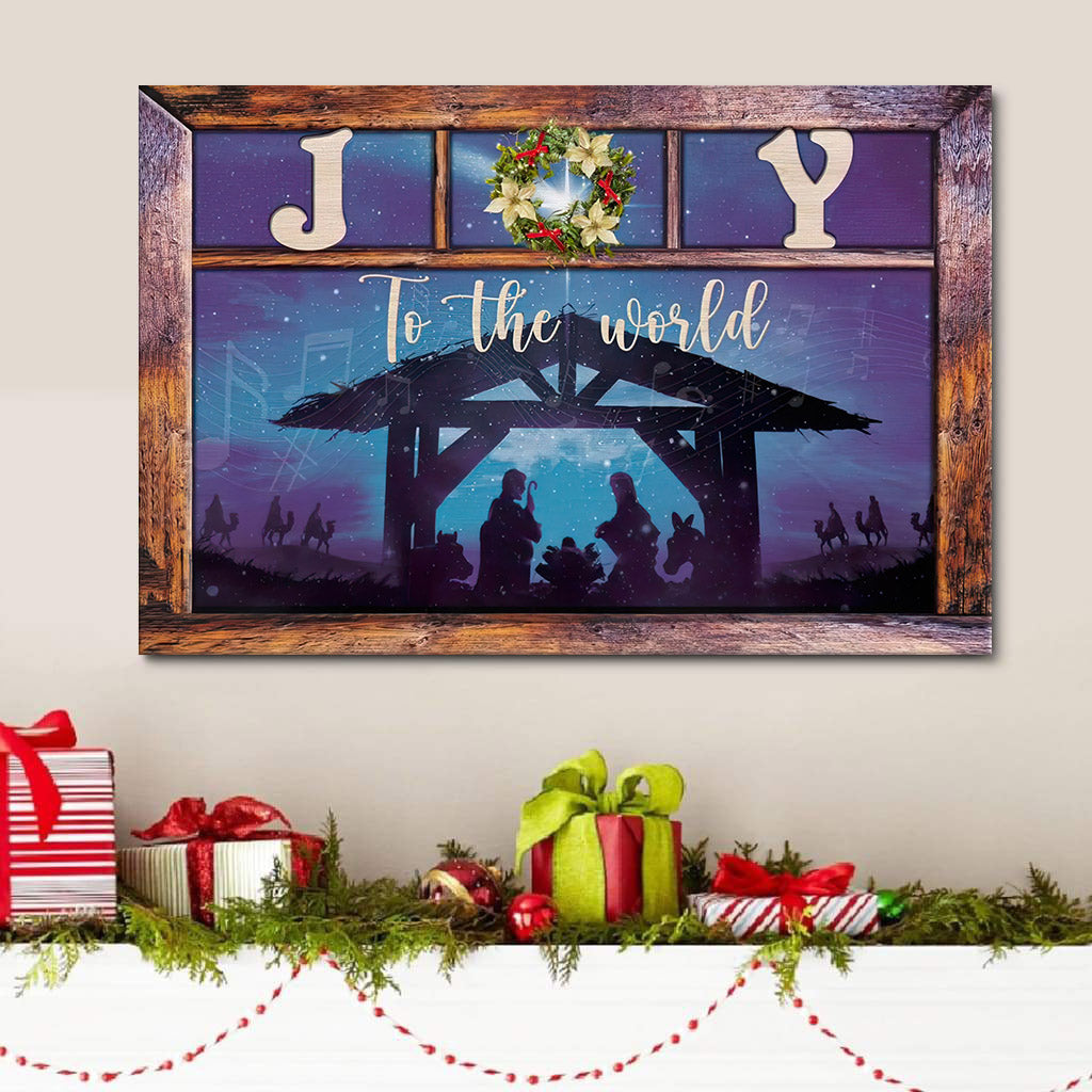 Joy To The World Jesus Born Christmas Wall Art Canvas Gifts – Art On Wall – Christian Wall Art